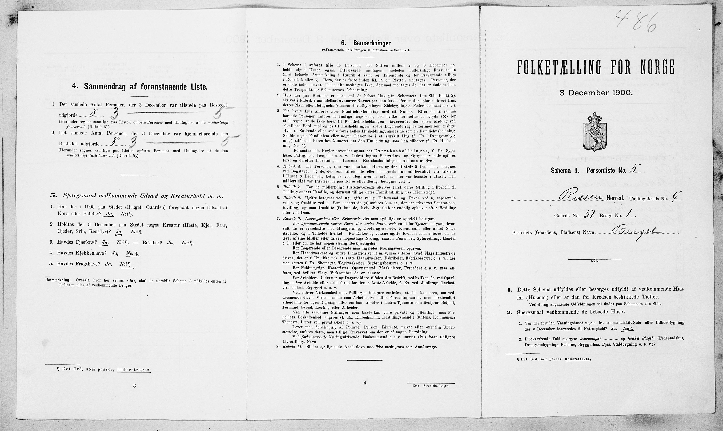 SAT, Folketelling 1900 for 1624 Rissa herred, 1900, s. 468