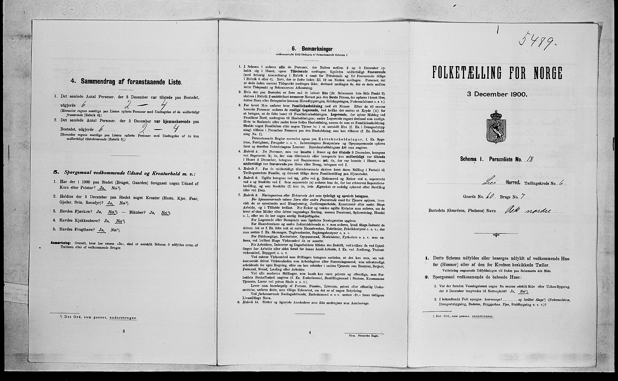 RA, Folketelling 1900 for 0626 Lier herred, 1900, s. 1094