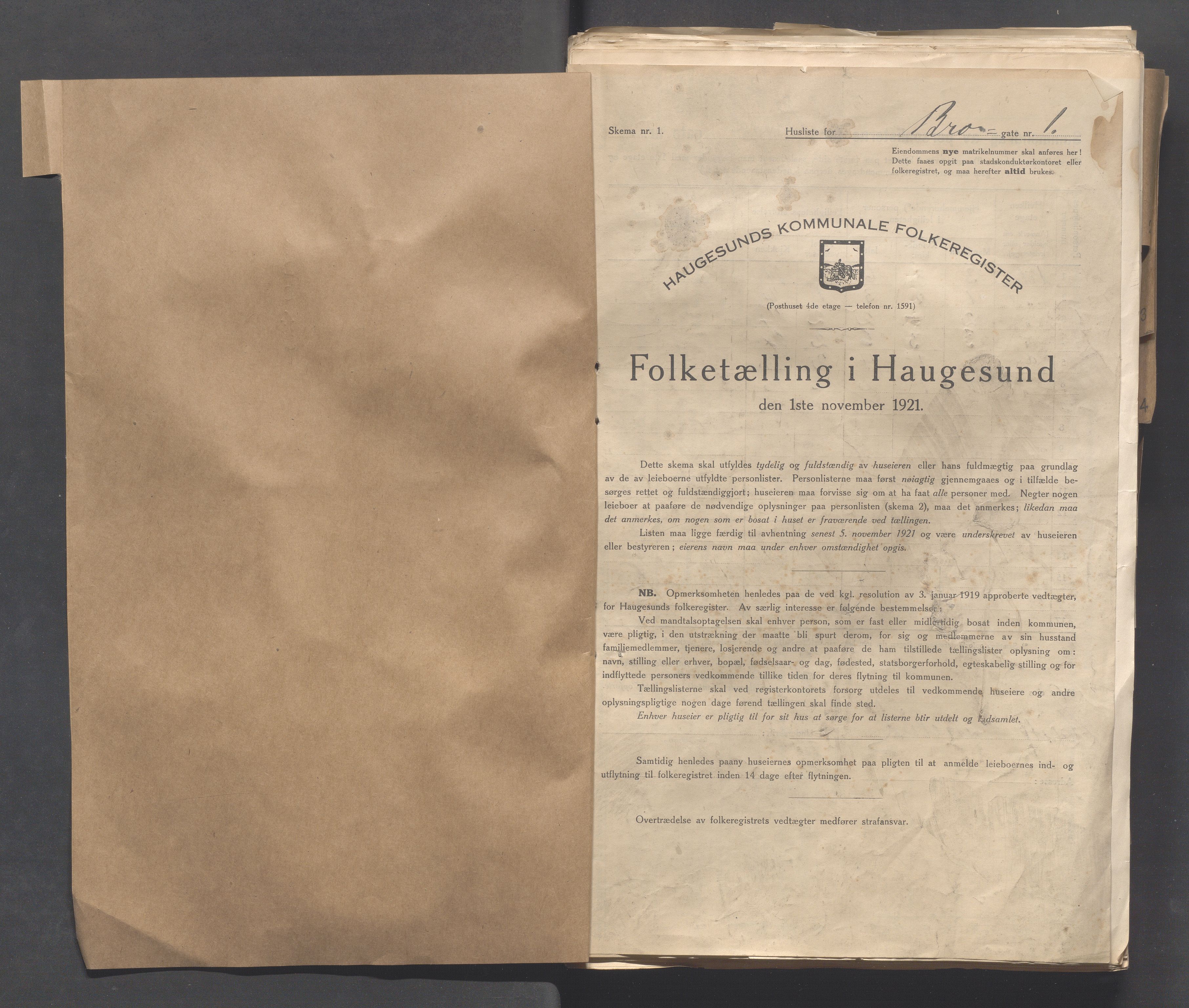 IKAR, Kommunal folketelling 1.11.1921 for Haugesund, 1921, s. 5887