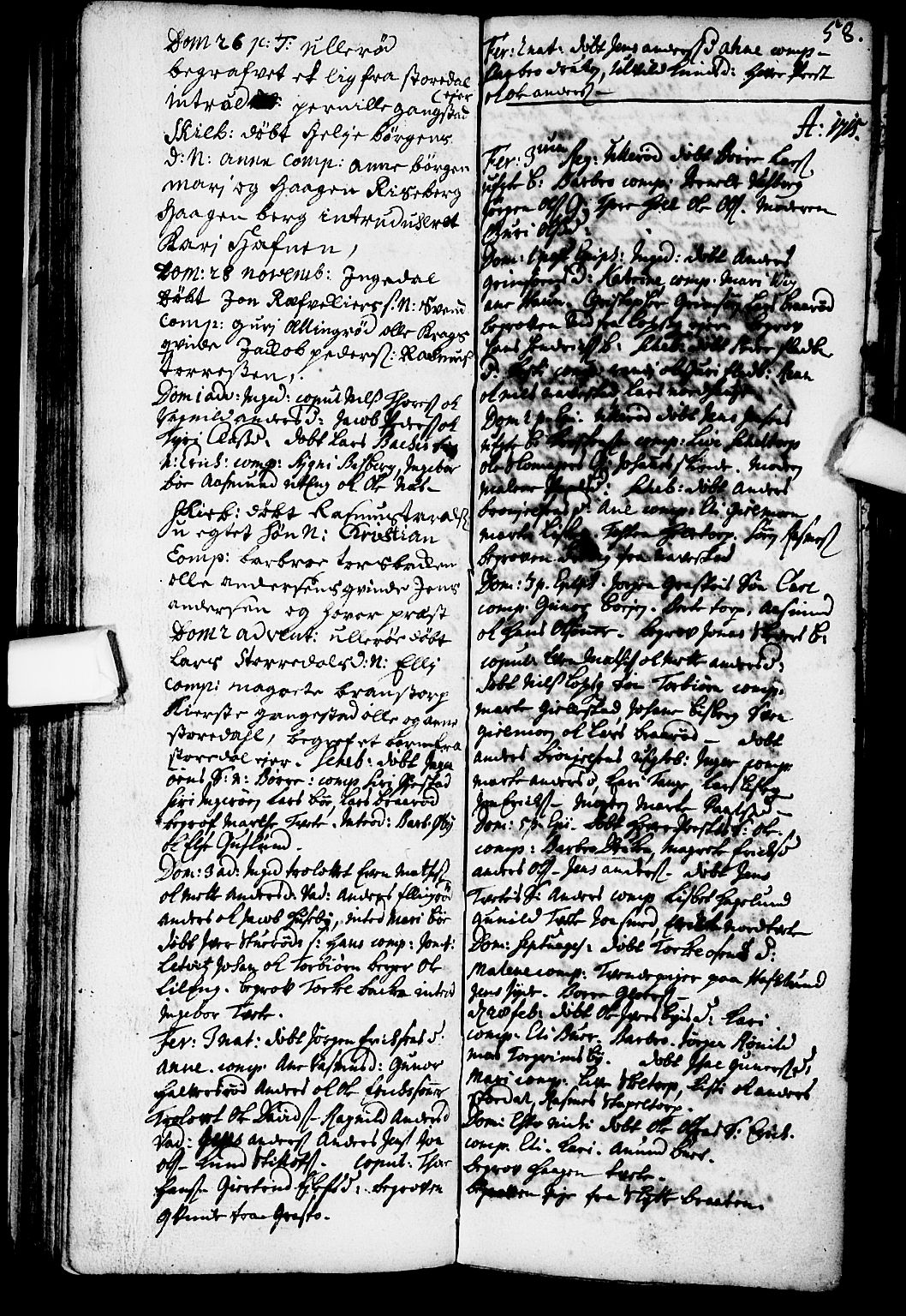 Skjeberg prestekontor Kirkebøker, AV/SAO-A-10923/F/Fa/L0001: Ministerialbok nr. I 1, 1702-1725, s. 58