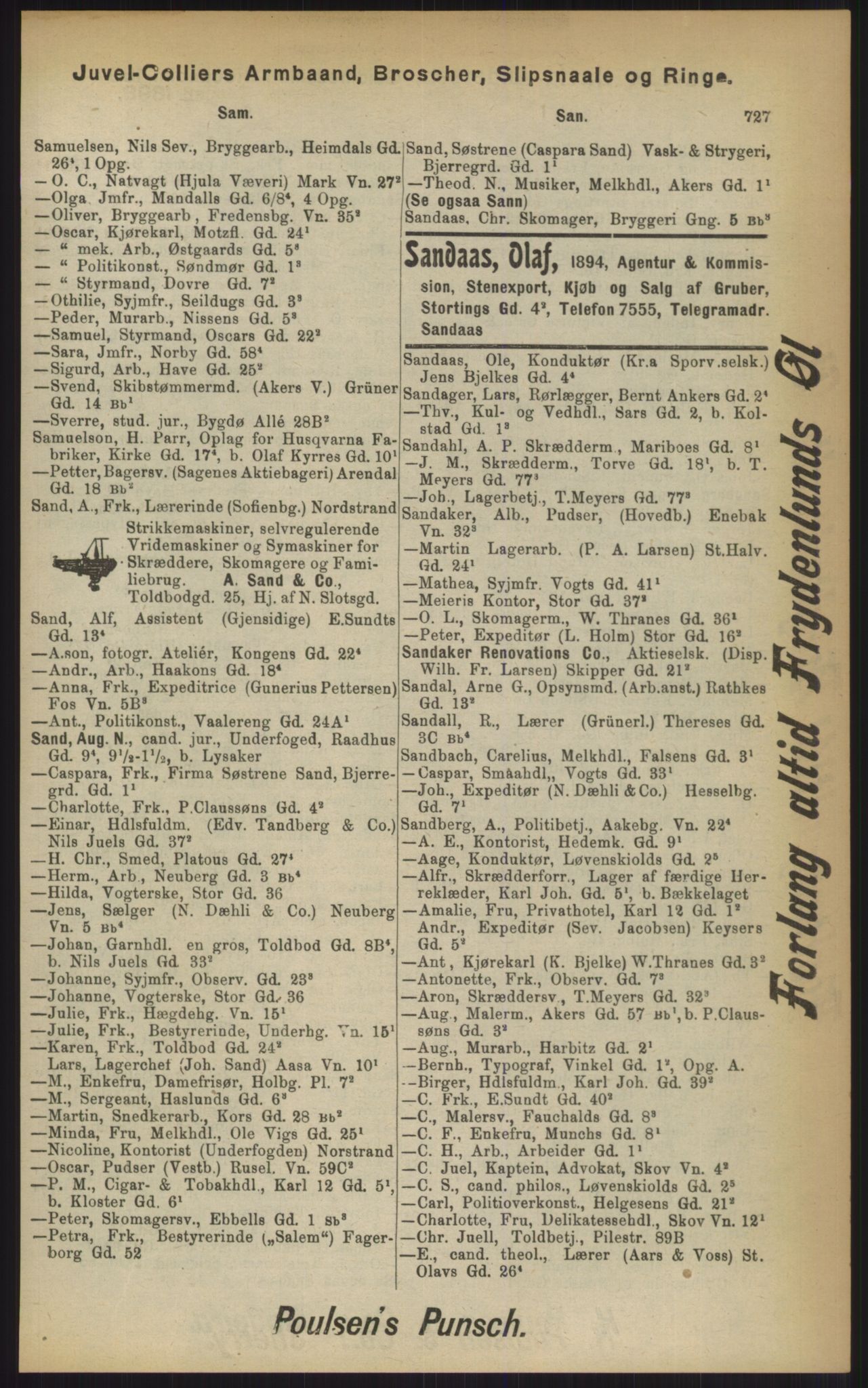Kristiania/Oslo adressebok, PUBL/-, 1903, s. 727
