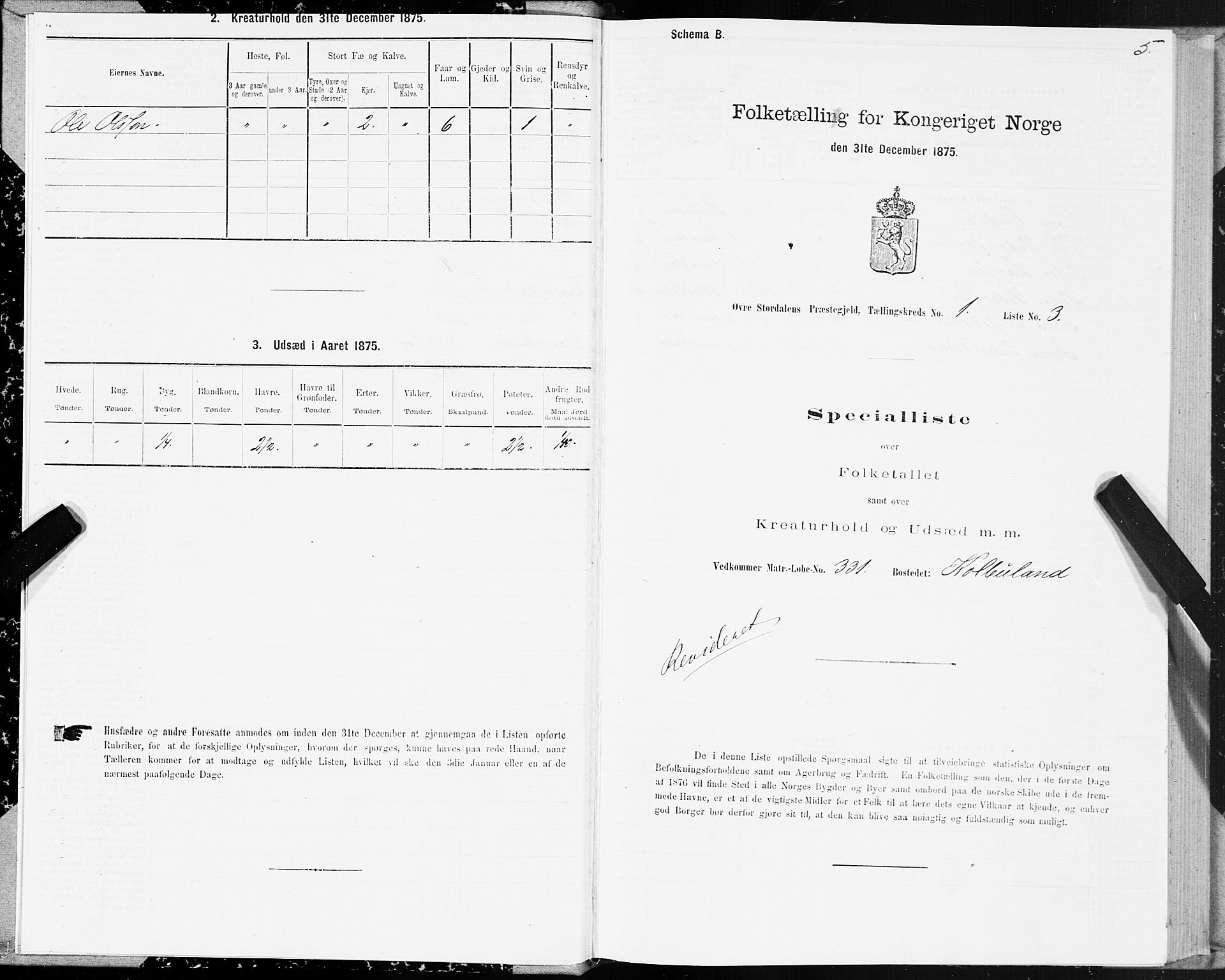 SAT, Folketelling 1875 for 1711P Øvre Stjørdal prestegjeld, 1875, s. 1005