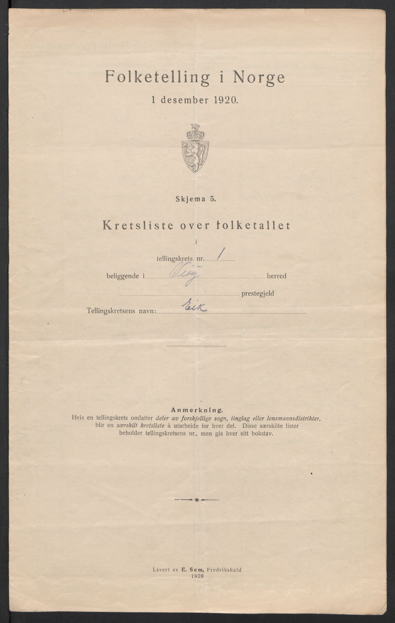 SAT, Folketelling 1920 for 1541 Veøy herred, 1920, s. 6