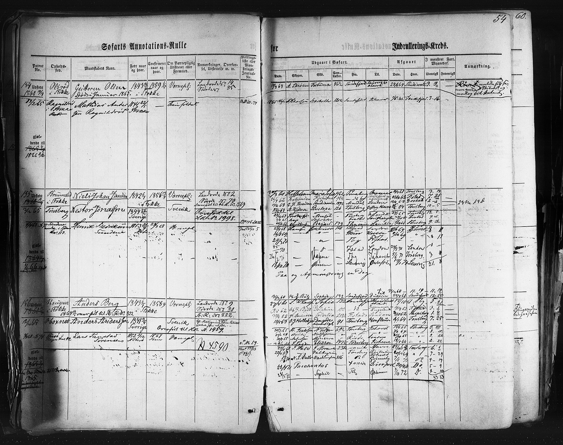 Tønsberg innrulleringskontor, AV/SAKO-A-786/F/Fb/L0001: Annotasjonsrulle Patent nr. 1-1724, 1860-1868, s. 58