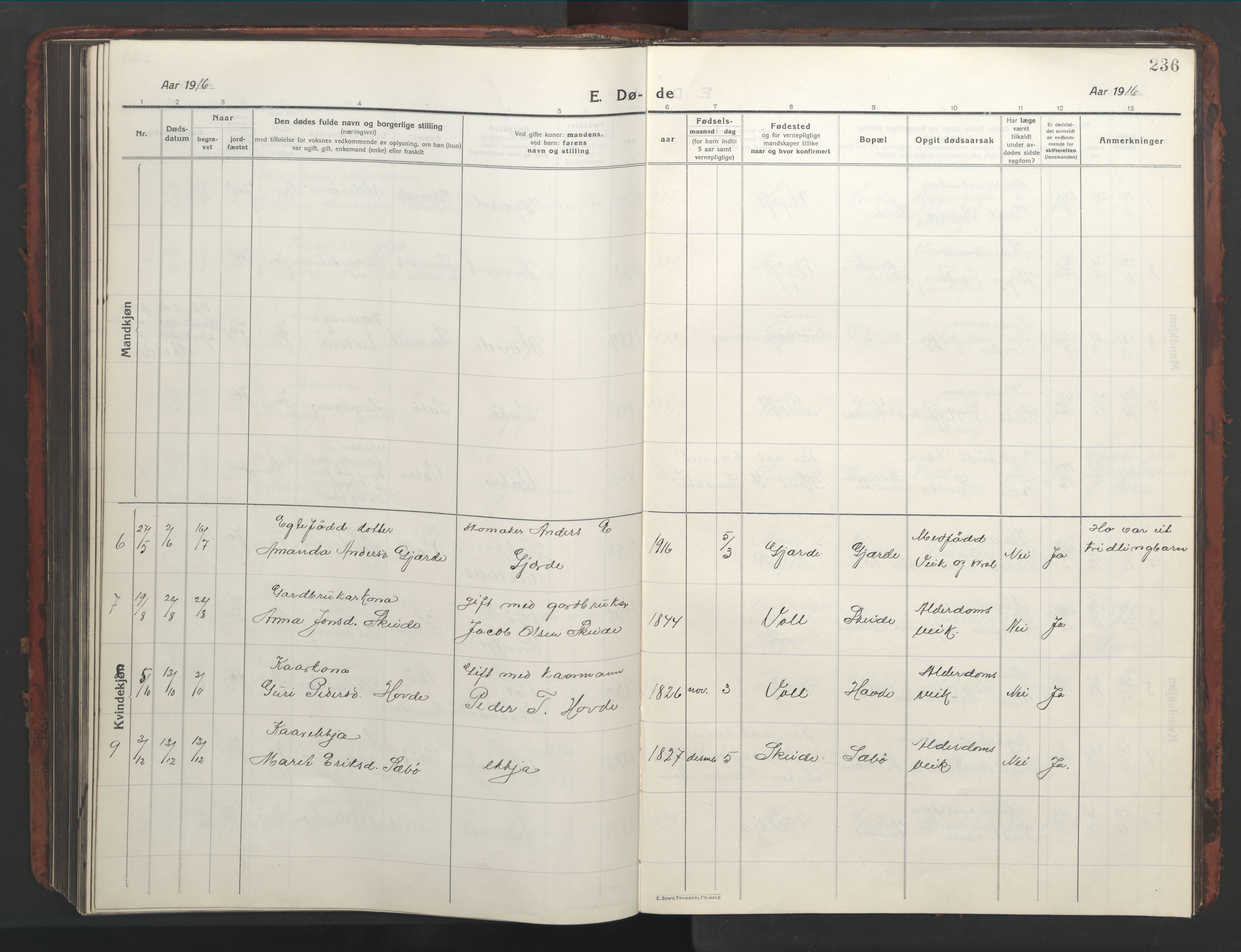 Ministerialprotokoller, klokkerbøker og fødselsregistre - Møre og Romsdal, AV/SAT-A-1454/543/L0565: Klokkerbok nr. 543C03, 1916-1955, s. 236