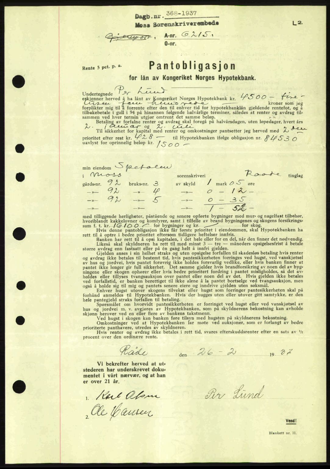 Moss sorenskriveri, SAO/A-10168: Pantebok nr. B3, 1937-1937, Dagboknr: 368/1937