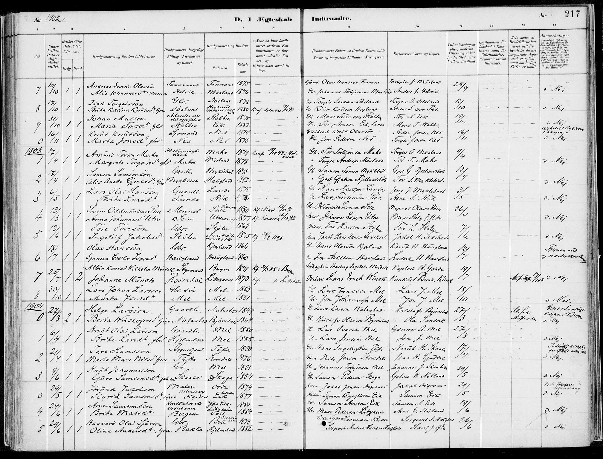 Kvinnherad sokneprestembete, AV/SAB-A-76401/H/Haa: Ministerialbok nr. B  1, 1887-1921, s. 217