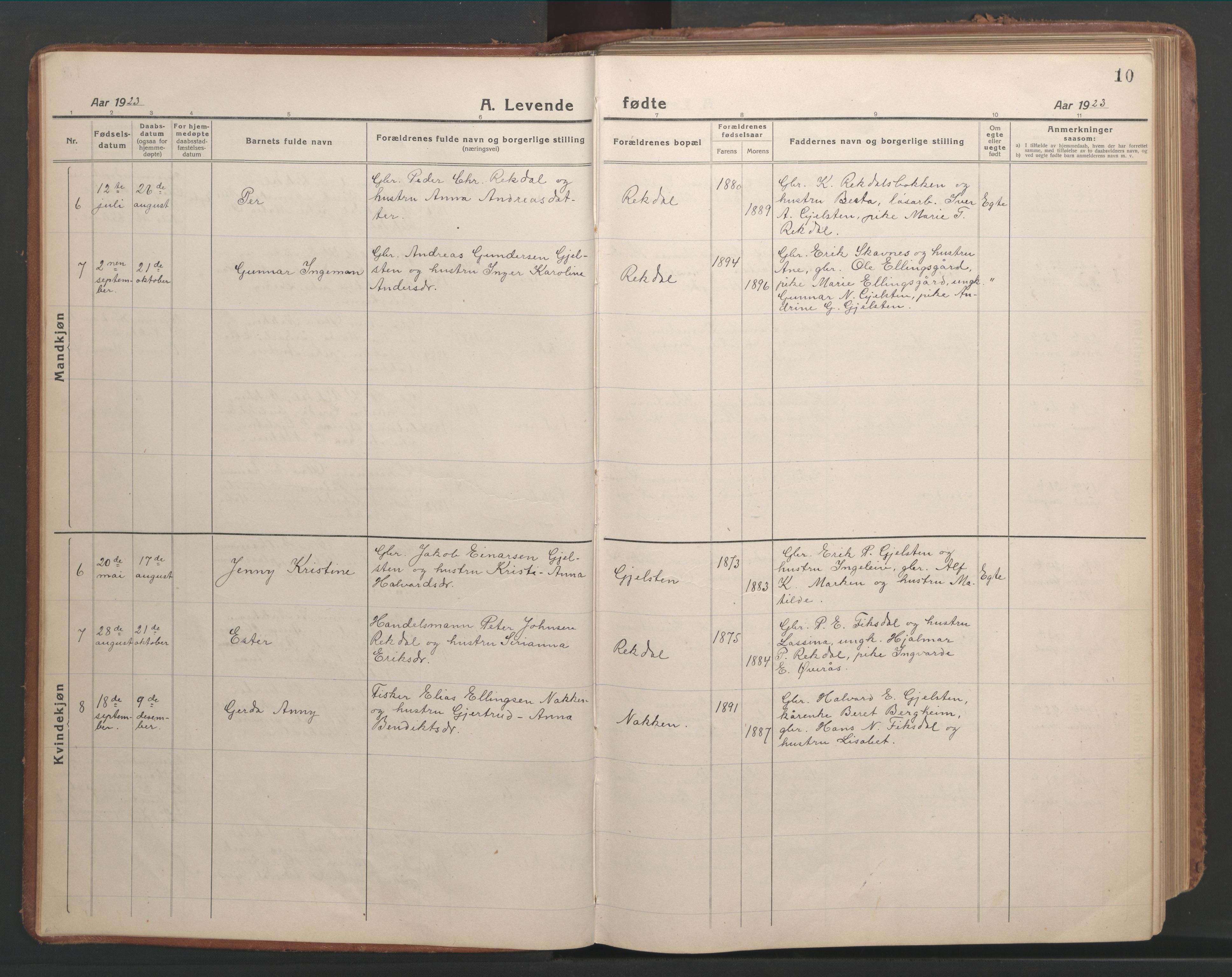 Ministerialprotokoller, klokkerbøker og fødselsregistre - Møre og Romsdal, SAT/A-1454/540/L0542: Klokkerbok nr. 540C02, 1921-1967, s. 10