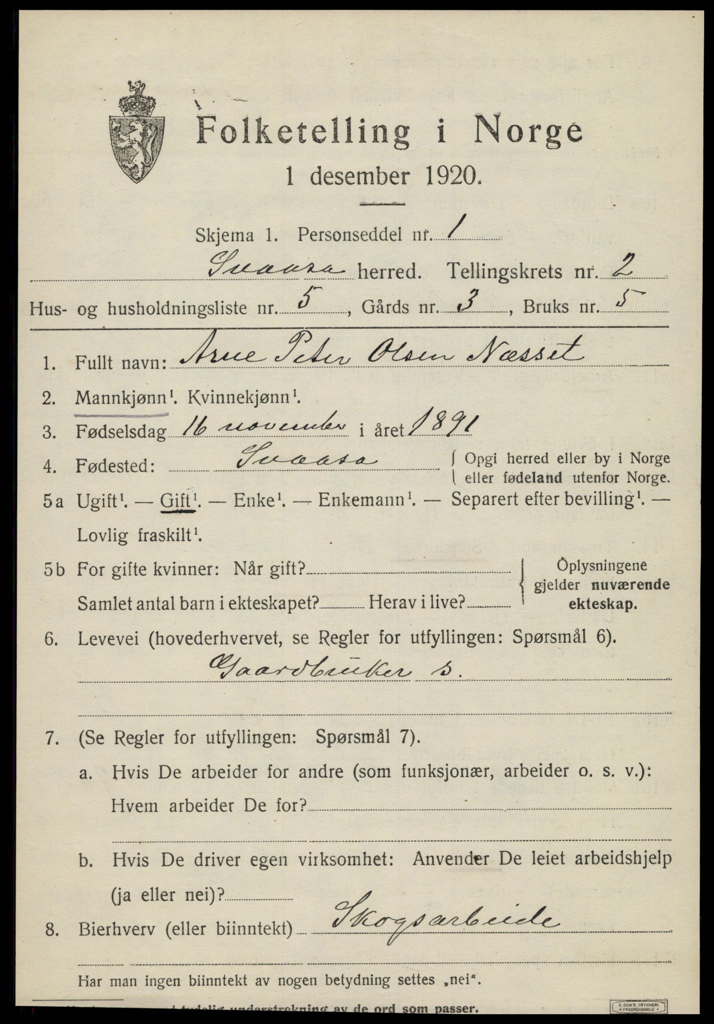 SAT, Folketelling 1920 for 1736 Snåsa herred, 1920, s. 1228