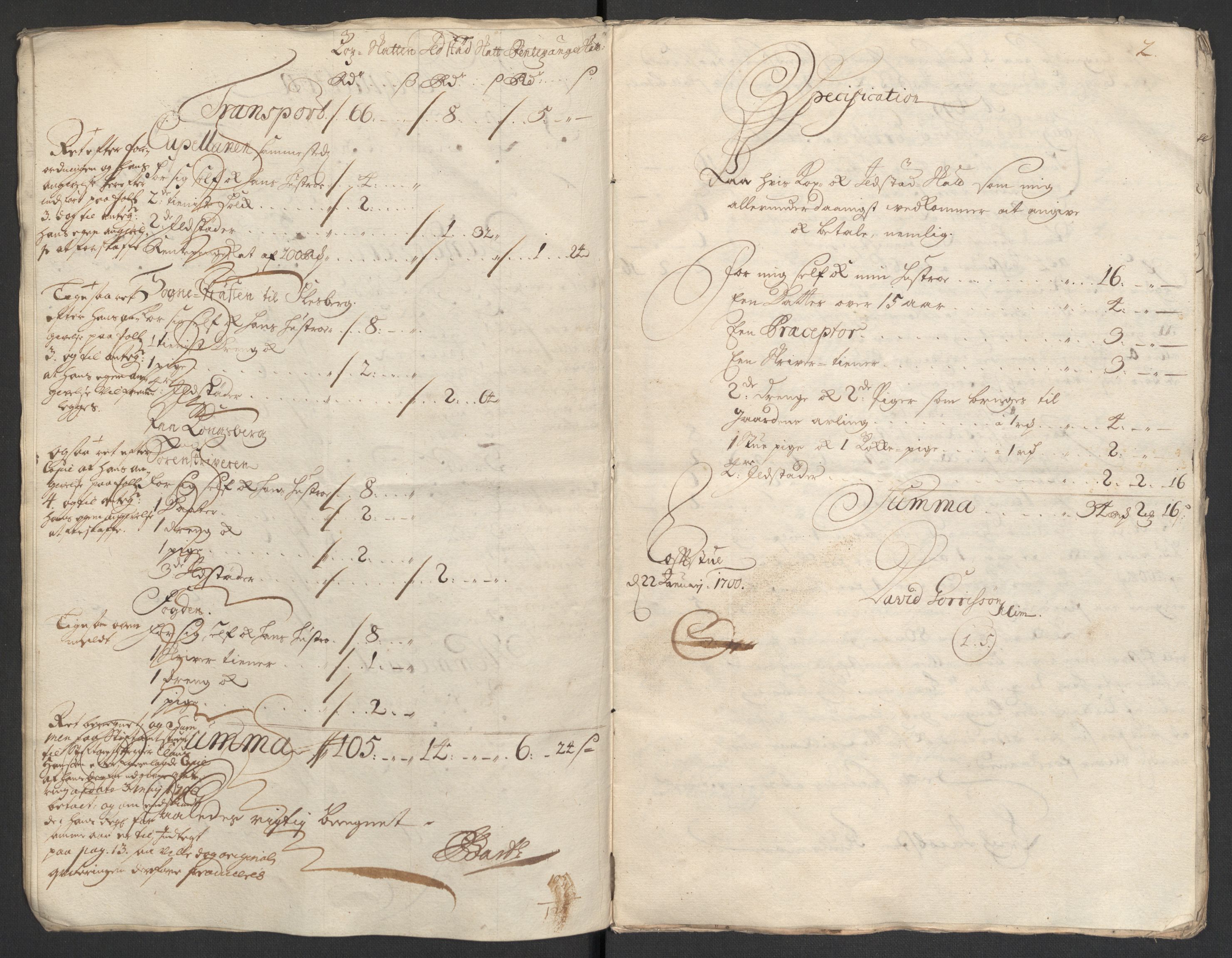 Rentekammeret inntil 1814, Reviderte regnskaper, Fogderegnskap, AV/RA-EA-4092/R24/L1577: Fogderegnskap Numedal og Sandsvær, 1698-1700, s. 25