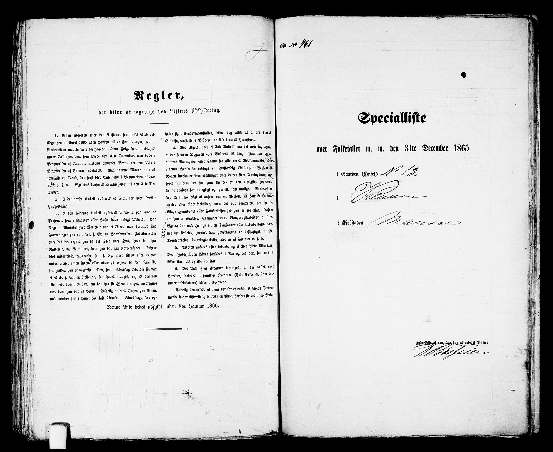 RA, Folketelling 1865 for 1002B Mandal prestegjeld, Mandal ladested, 1865, s. 931