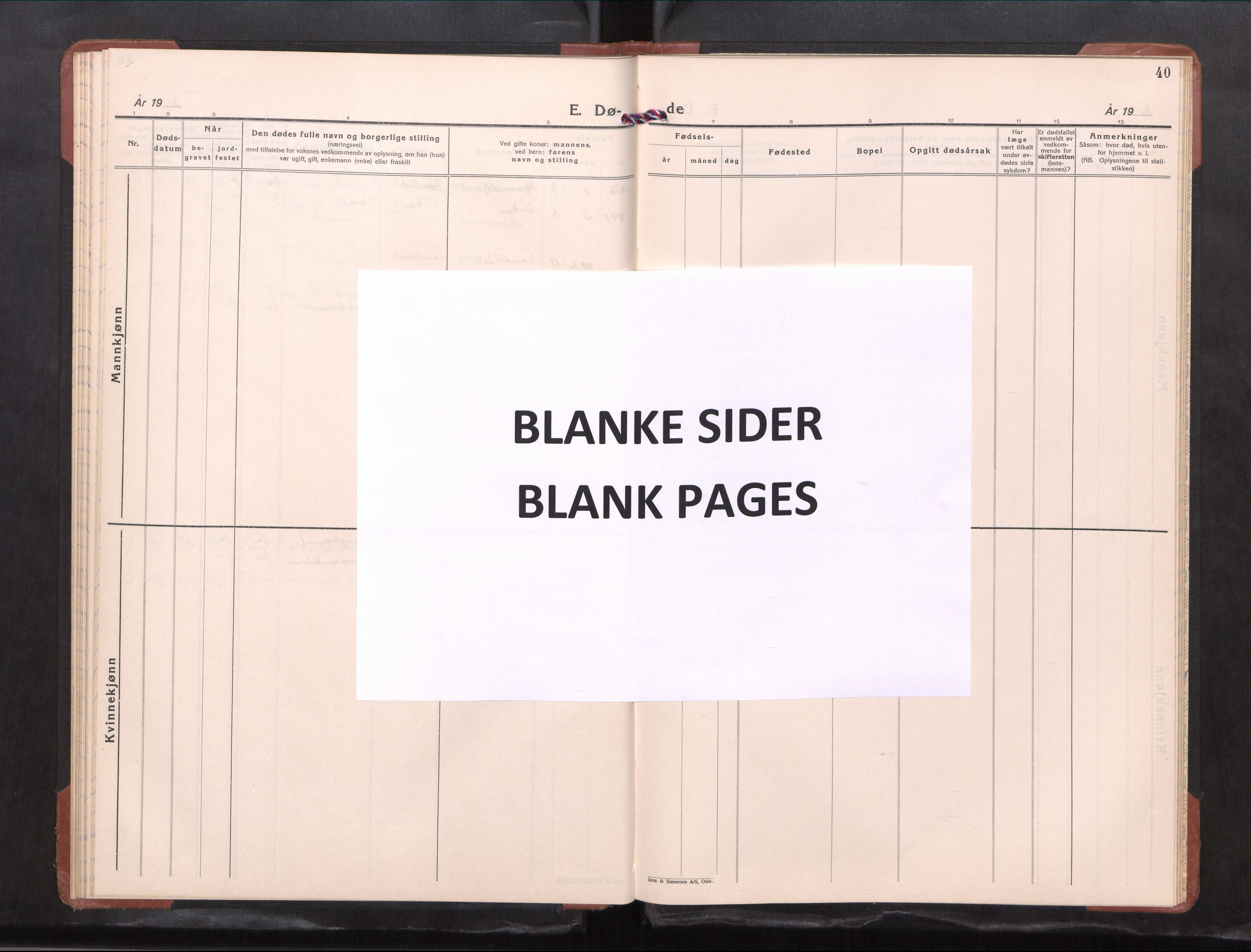 Ministerialprotokoller, klokkerbøker og fødselsregistre - Møre og Romsdal, AV/SAT-A-1454/567/L0788: Klokkerbok nr. 567---, 1939-1954, s. 40