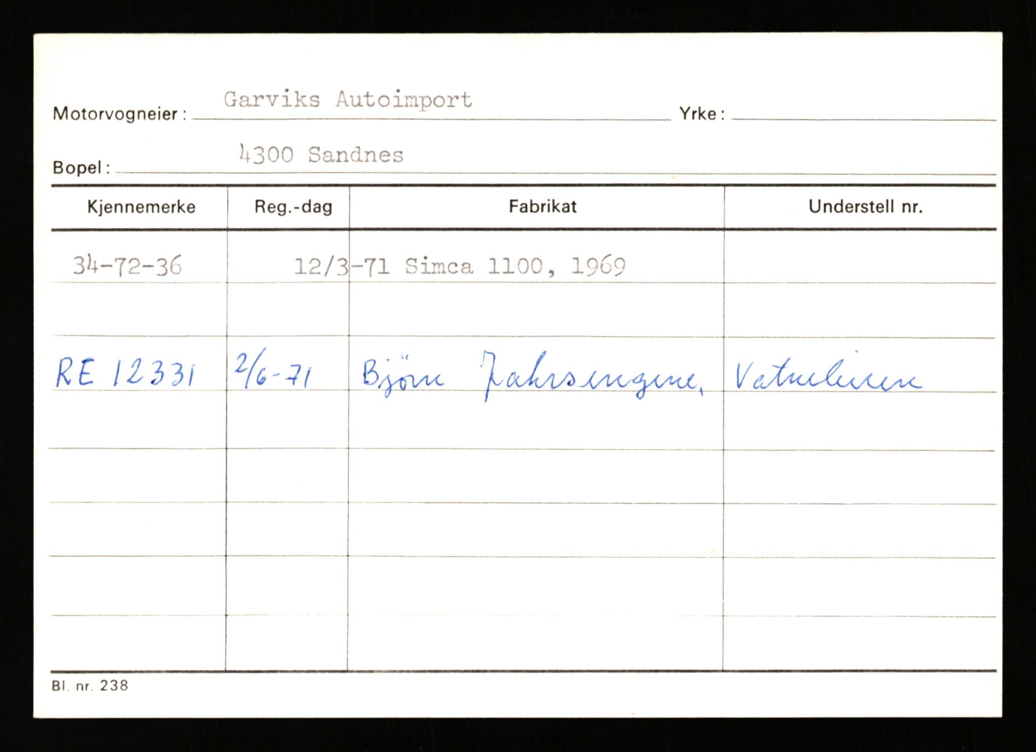 Stavanger trafikkstasjon, AV/SAST-A-101942/0/G/L0011: Registreringsnummer: 240000 - 363477, 1930-1971, s. 2913