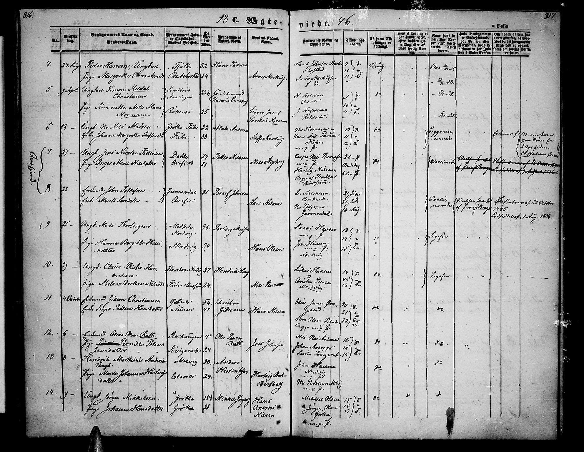 Trondenes sokneprestkontor, AV/SATØ-S-1319/H/Hb/L0006klokker: Klokkerbok nr. 6, 1845-1855, s. 316-317