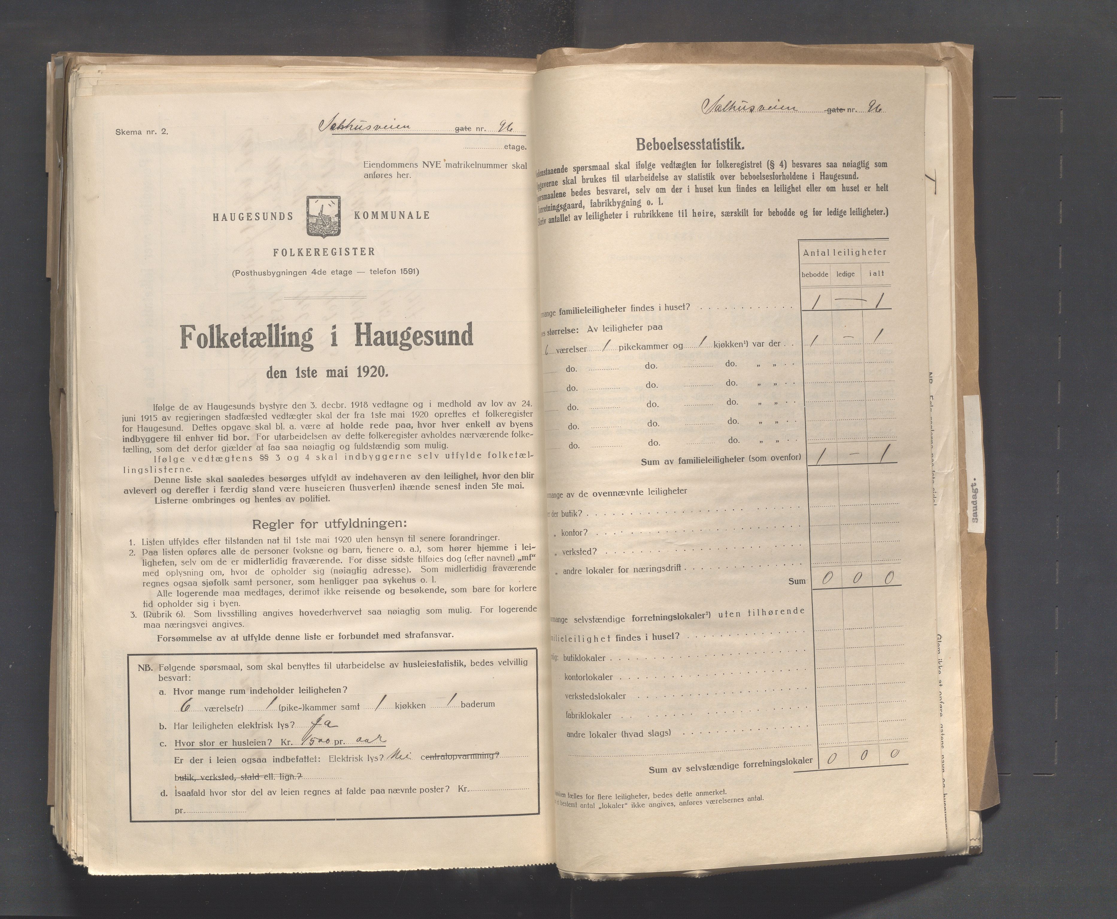 IKAR, Kommunal folketelling 1.5.1920 for Haugesund, 1920, s. 3404