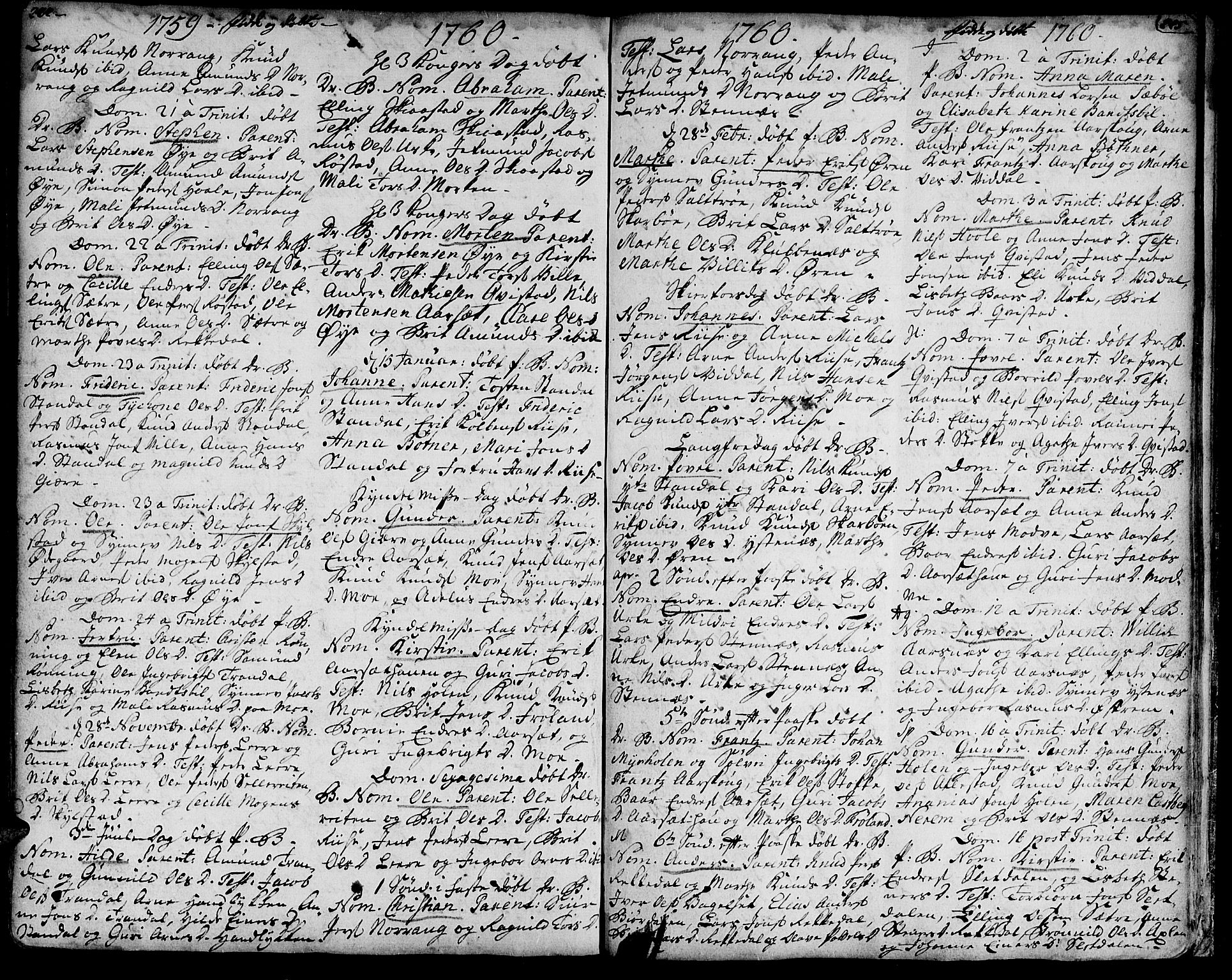 Ministerialprotokoller, klokkerbøker og fødselsregistre - Møre og Romsdal, AV/SAT-A-1454/515/L0205: Ministerialbok nr. 515A01, 1733-1764, s. 244-245