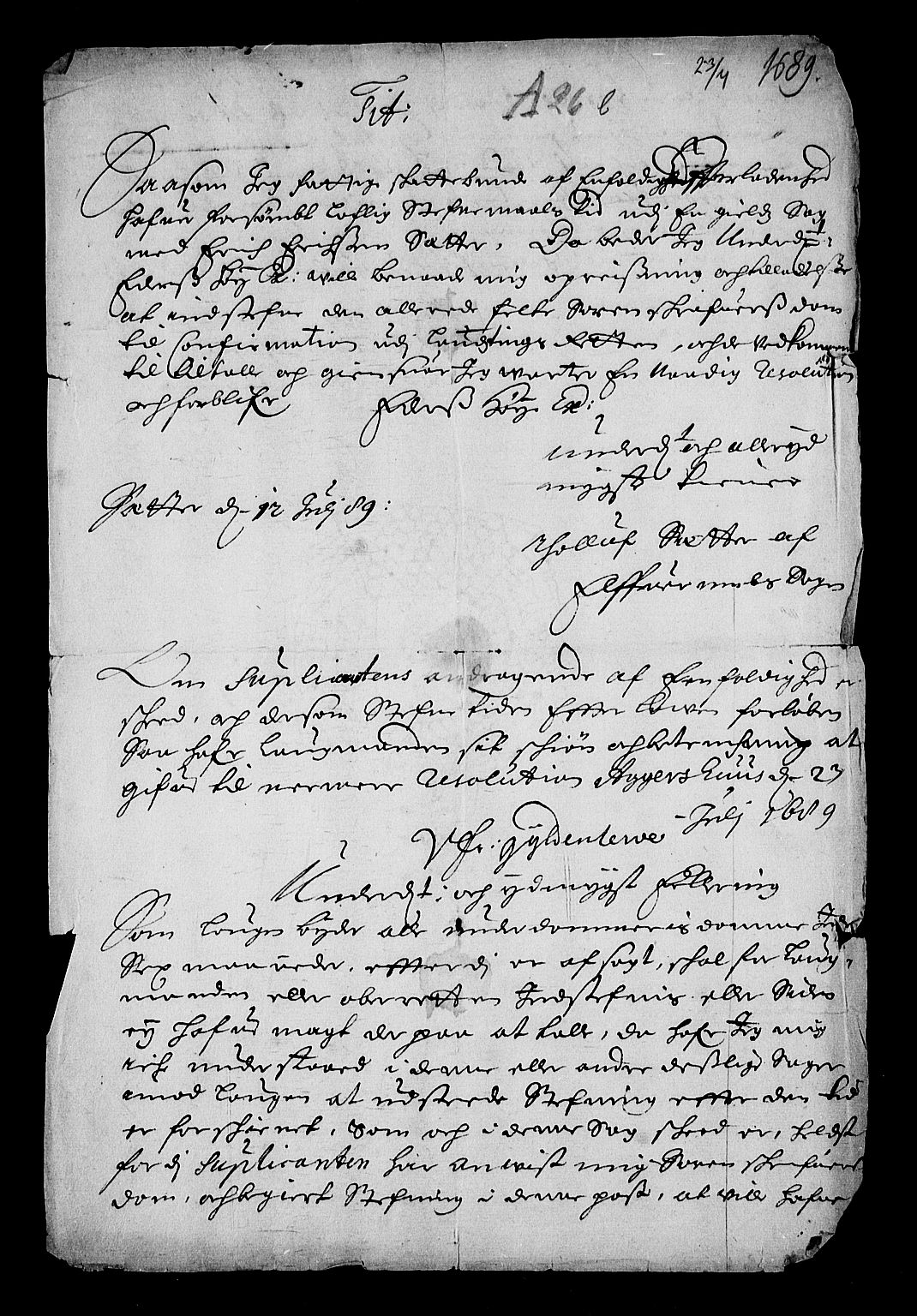 Stattholderembetet 1572-1771, RA/EA-2870/Af/L0003: Avskrifter av vedlegg til originale supplikker, nummerert i samsvar med supplikkbøkene, 1689-1691, s. 2