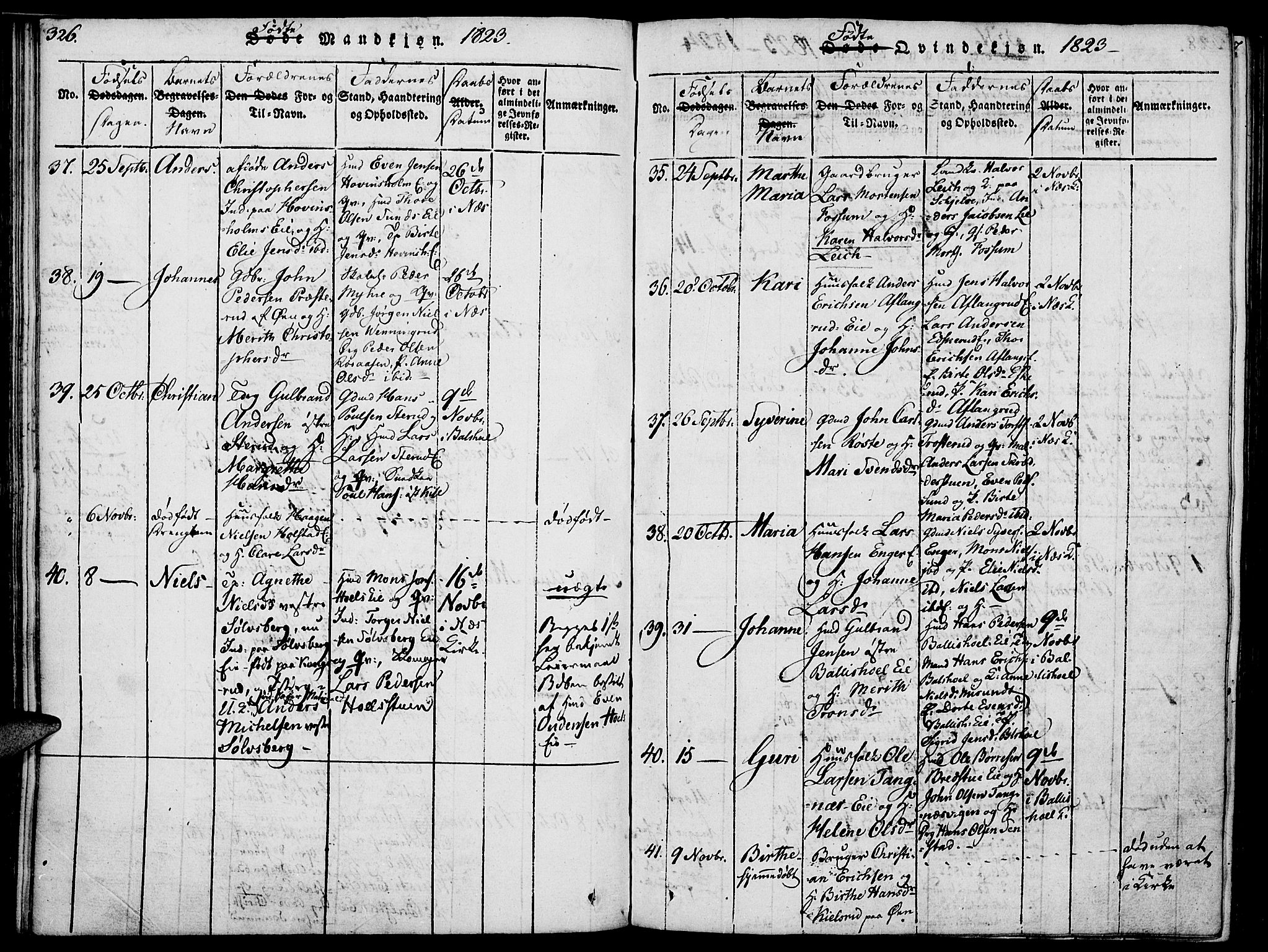 Nes prestekontor, Hedmark, SAH/PREST-020/K/Ka/L0002: Ministerialbok nr. 2, 1813-1827, s. 326-327