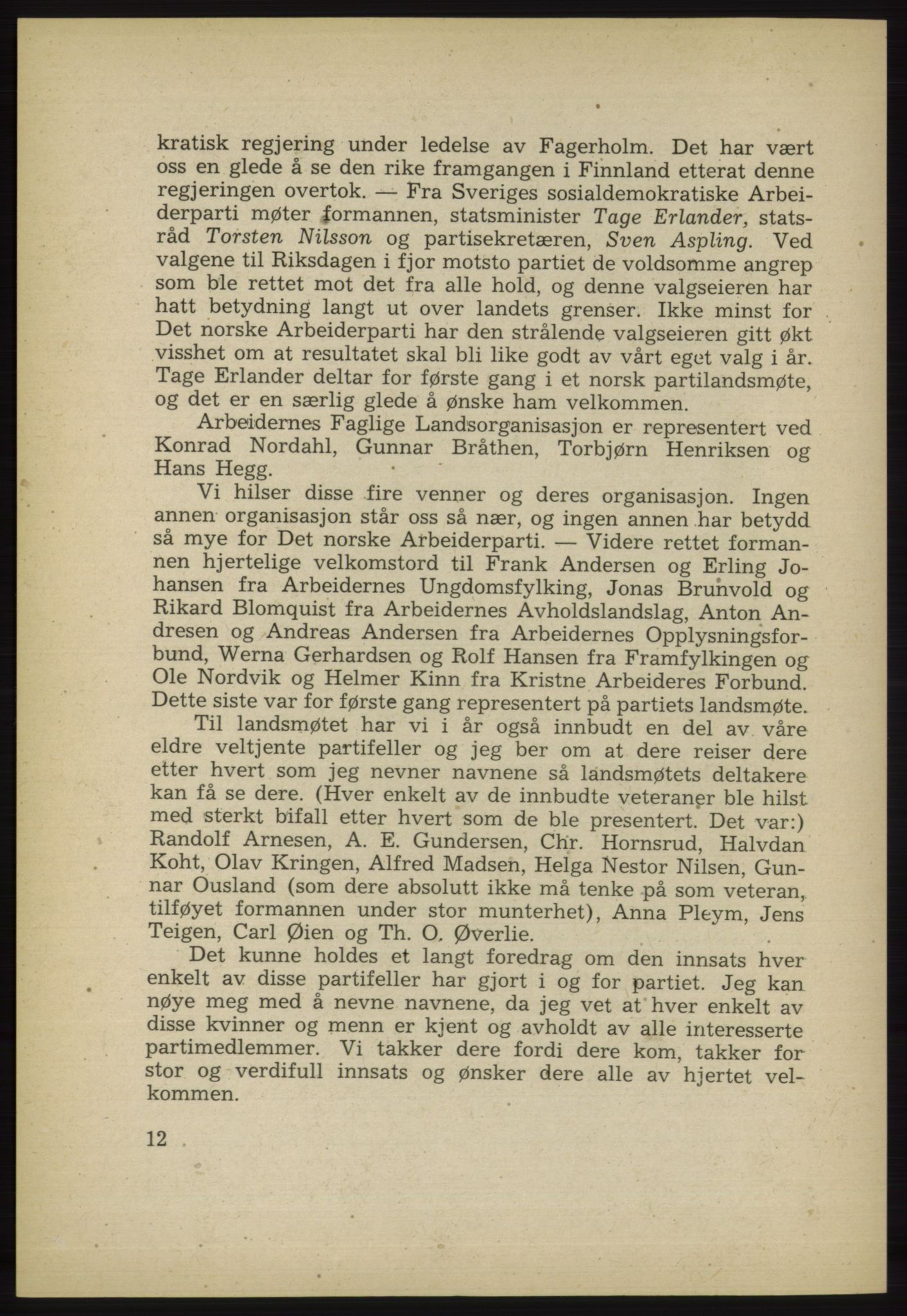 Det norske Arbeiderparti - publikasjoner, AAB/-/-/-: Protokoll over forhandlingene på det 33. ordinære landsmøte 17.-20. februar 1949 i Oslo, 1949, s. 12