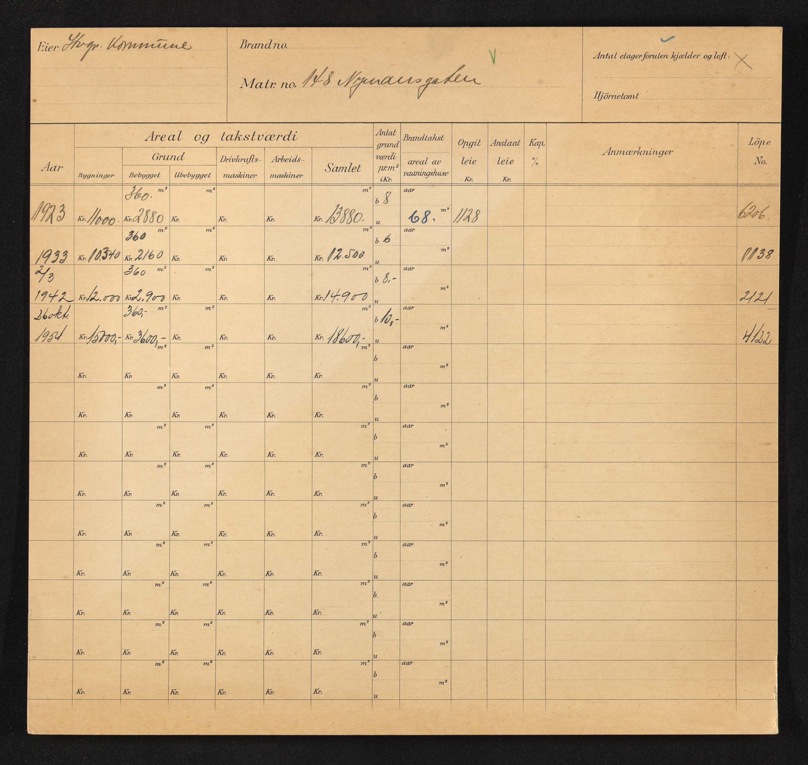 Stavanger kommune. Skattetakstvesenet, BYST/A-0440/F/Fa/Faa/L0034/0002: Skattetakstkort / Nymannsveien 148 - 178