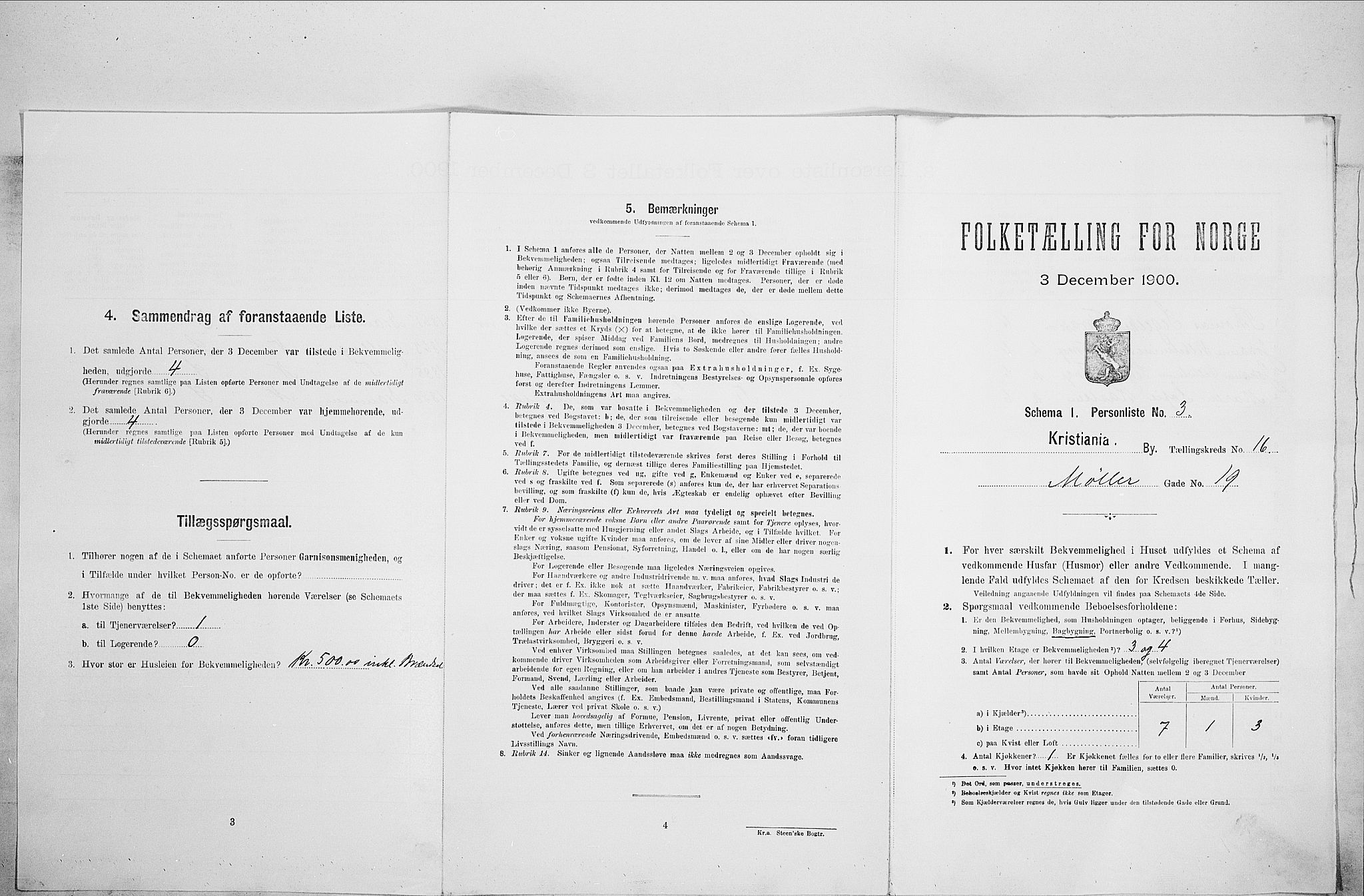 SAO, Folketelling 1900 for 0301 Kristiania kjøpstad, 1900, s. 62000
