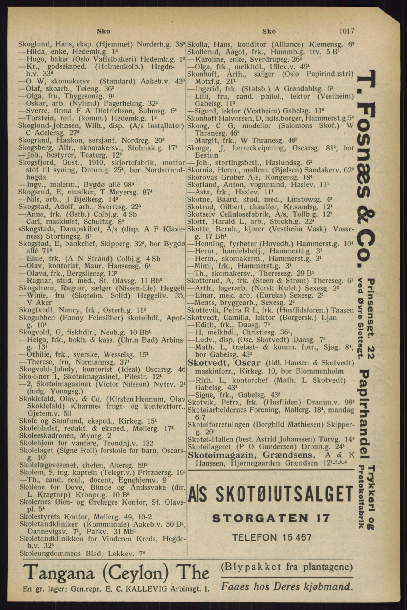 Kristiania/Oslo adressebok, PUBL/-, 1927, s. 1017