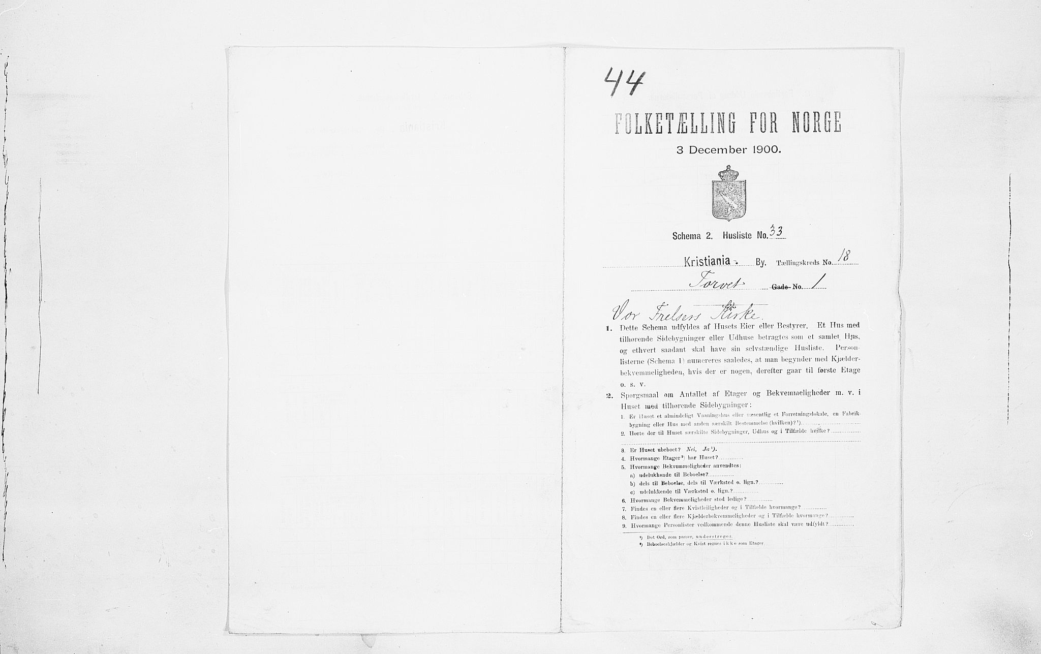 SAO, Folketelling 1900 for 0301 Kristiania kjøpstad, 1900, s. 103340