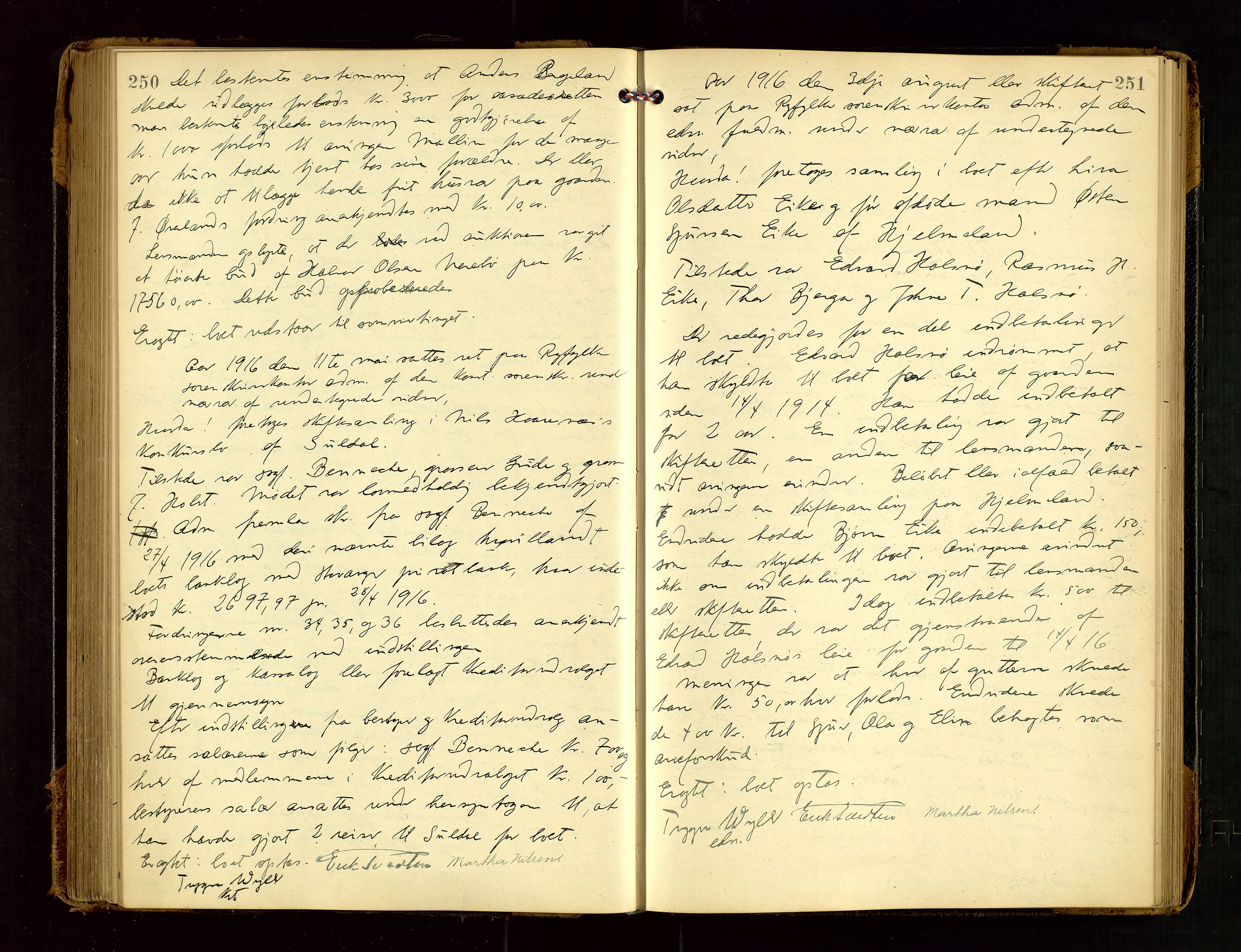 Ryfylke tingrett, AV/SAST-A-100055/001/IV/IVF/L0015: Skifteforhandlingsprotokoll, 1910-1928, s. 250-251