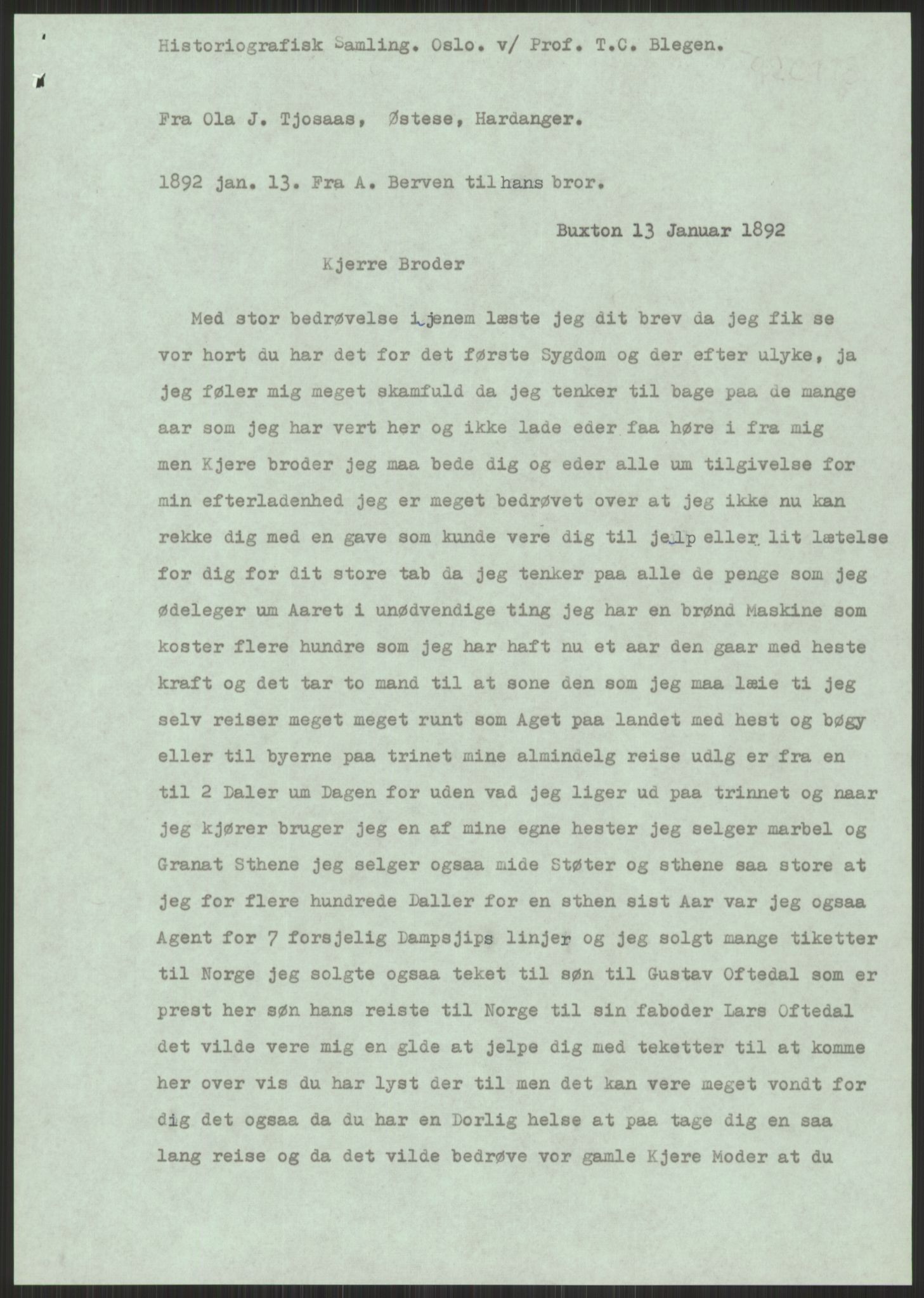 Samlinger til kildeutgivelse, Amerikabrevene, AV/RA-EA-4057/F/L0032: Innlån fra Hordaland: Nesheim - Øverland, 1838-1914, s. 1003