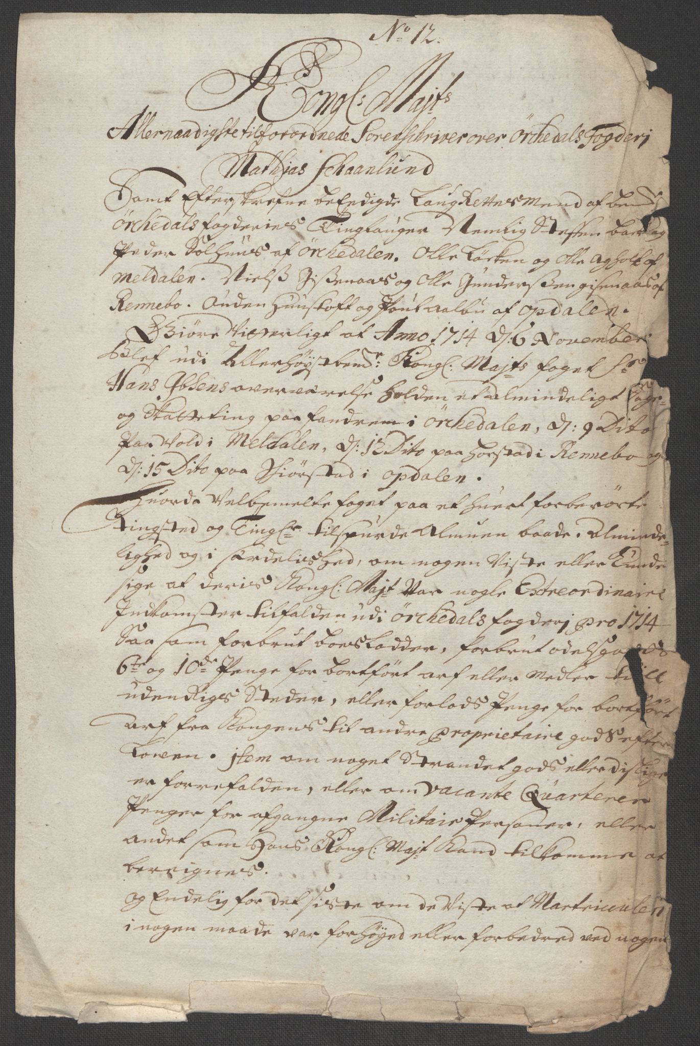 Rentekammeret inntil 1814, Reviderte regnskaper, Fogderegnskap, AV/RA-EA-4092/R60/L3965: Fogderegnskap Orkdal og Gauldal, 1714, s. 215
