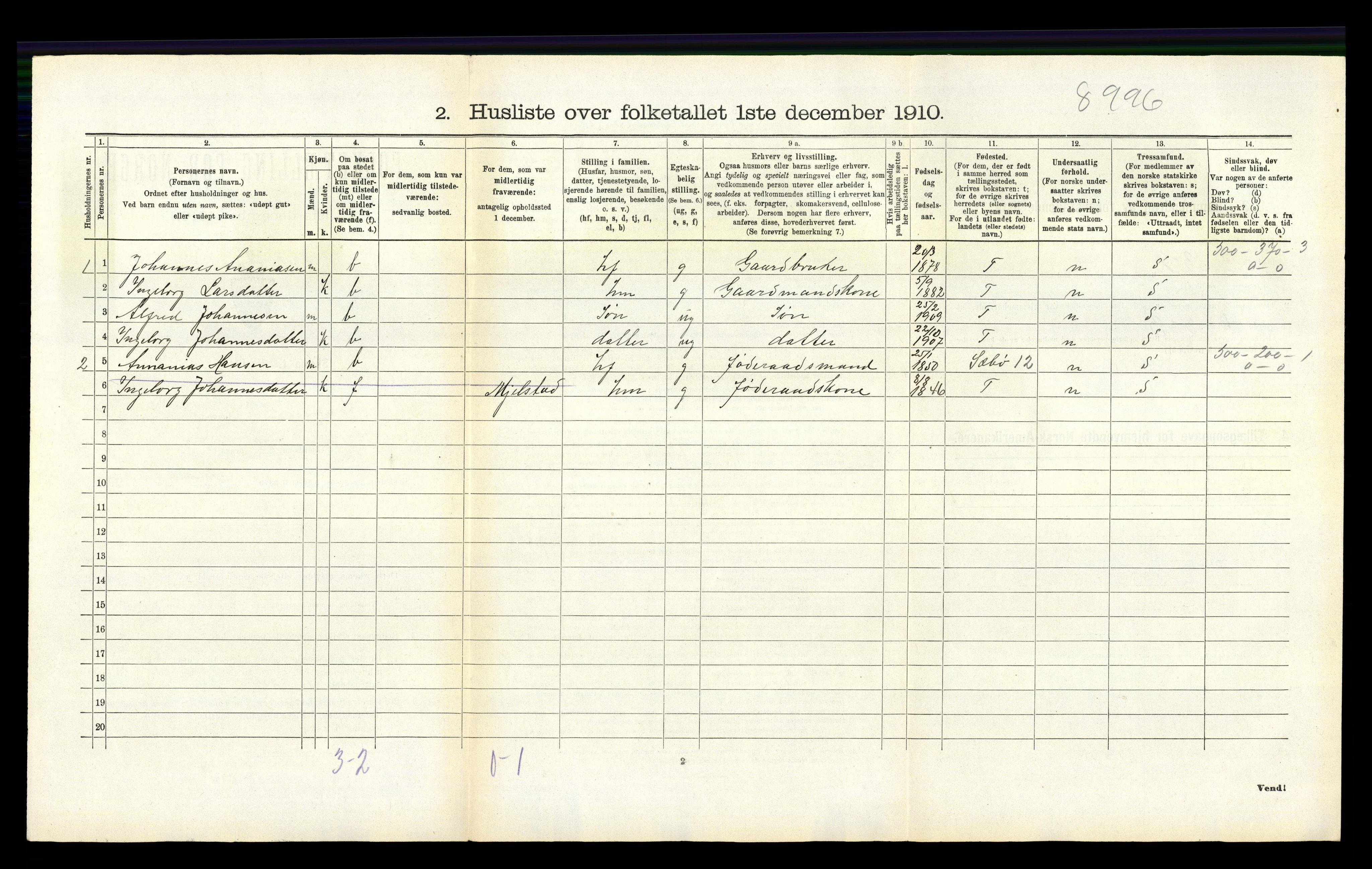 RA, Folketelling 1910 for 1254 Hamre herred, 1910, s. 263