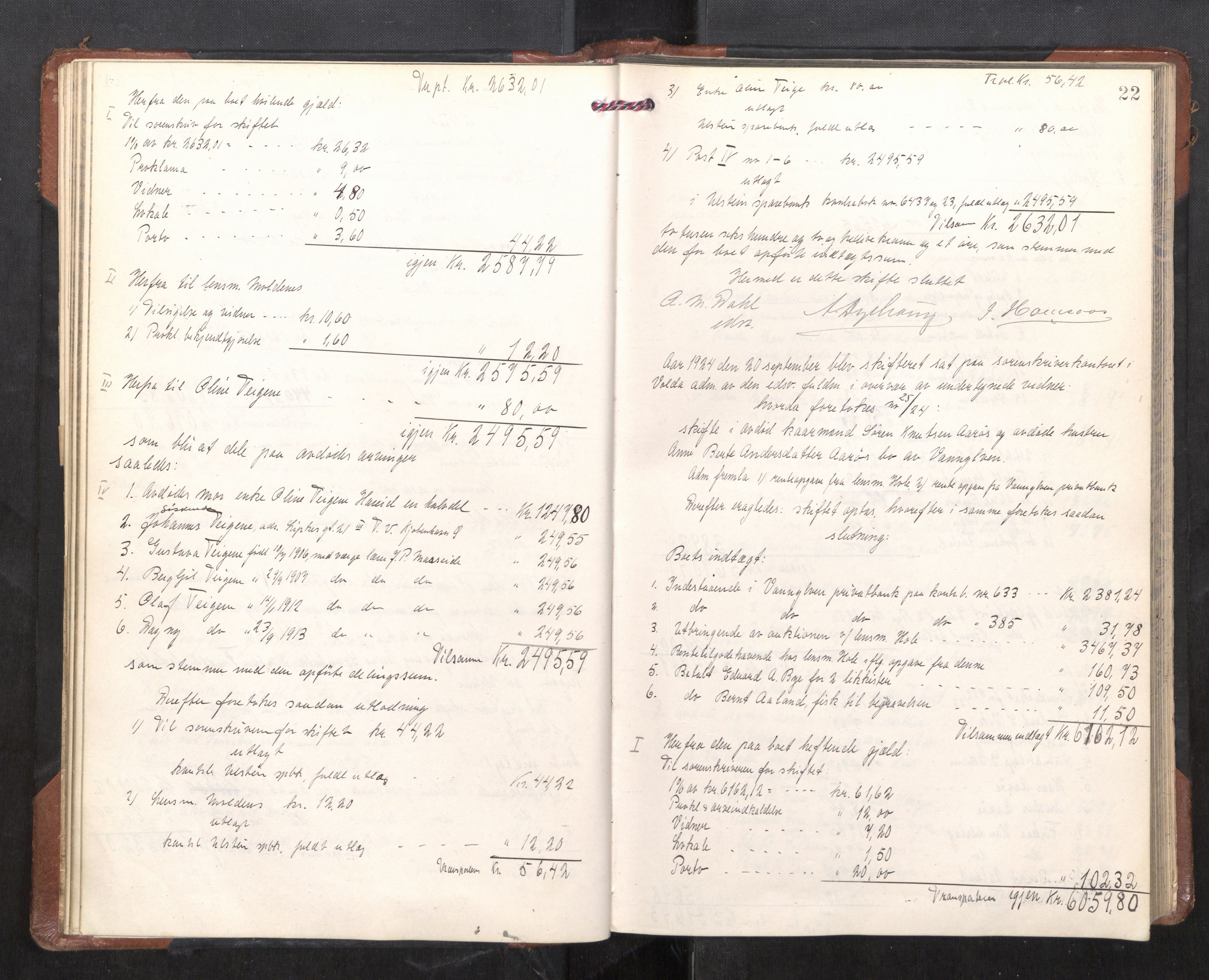 Søre Sunnmøre sorenskriveri, AV/SAT-A-4122/1/3/3A/L0025: Skifte- / Skifteutloddings- / Skifteslutningsprotokollar, 1924-1927, s. 21b-22a