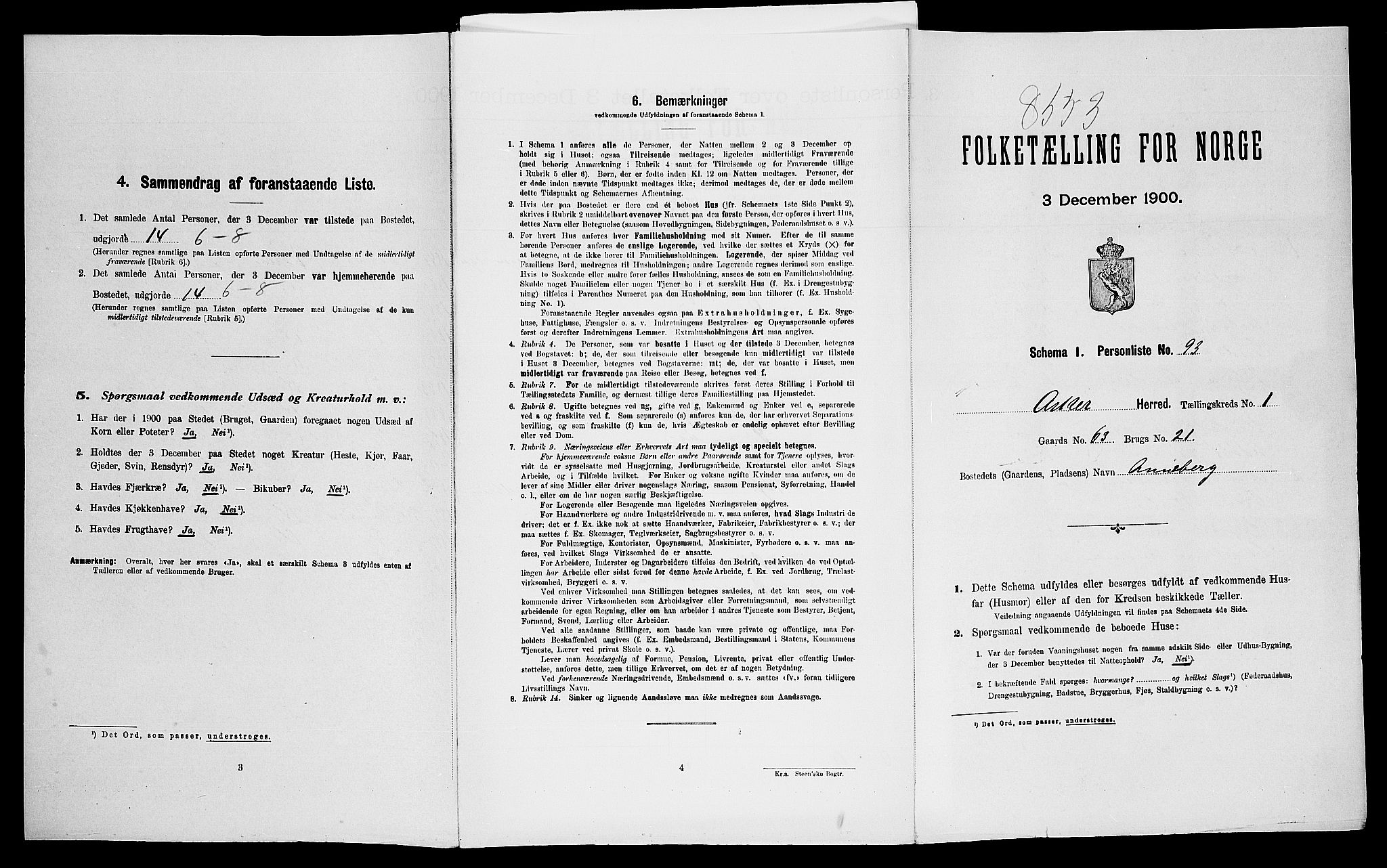 SAO, Folketelling 1900 for 0220 Asker herred, 1900, s. 1438
