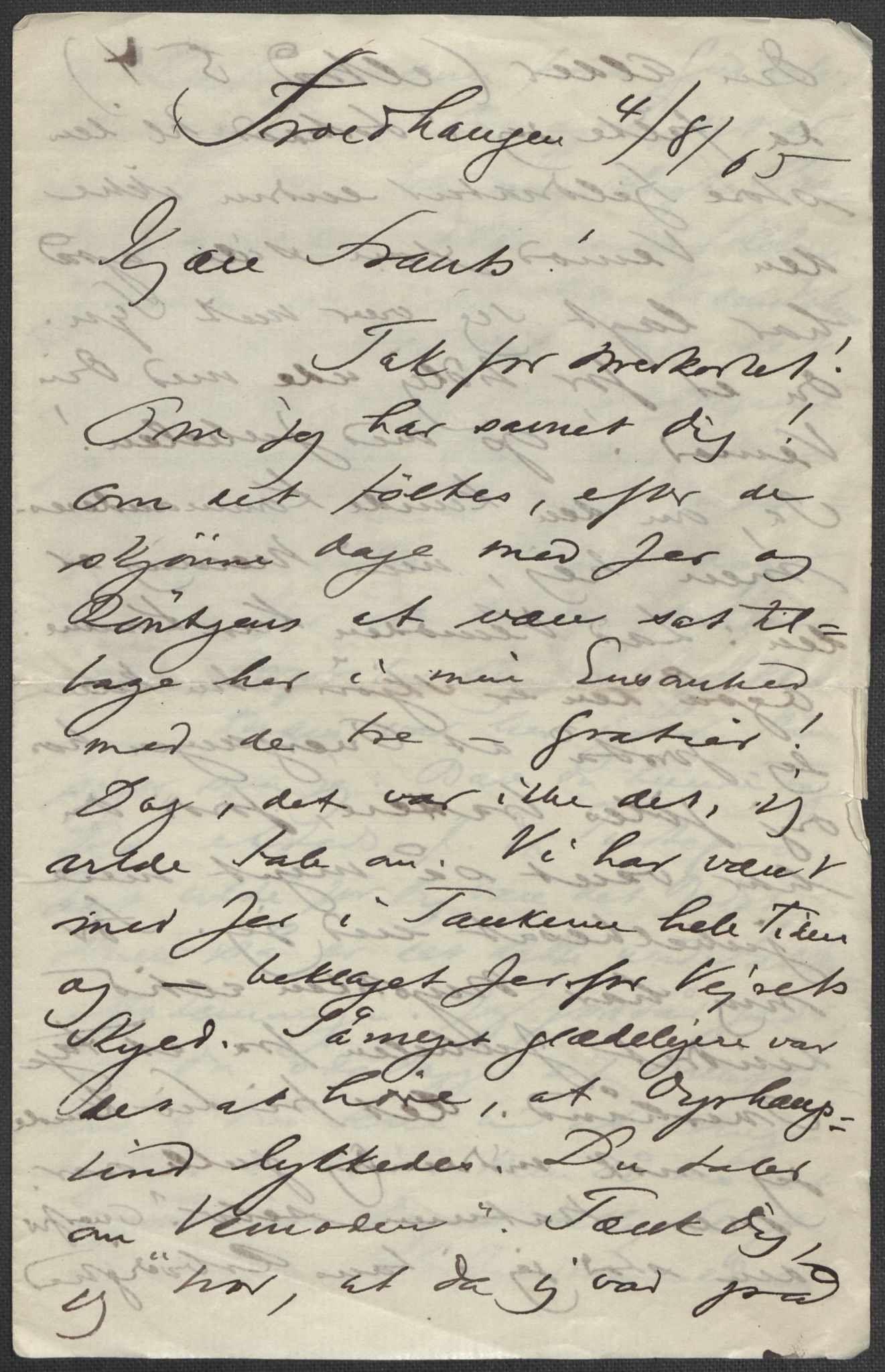 Beyer, Frants, RA/PA-0132/F/L0001: Brev fra Edvard Grieg til Frantz Beyer og "En del optegnelser som kan tjene til kommentar til brevene" av Marie Beyer, 1872-1907, s. 814
