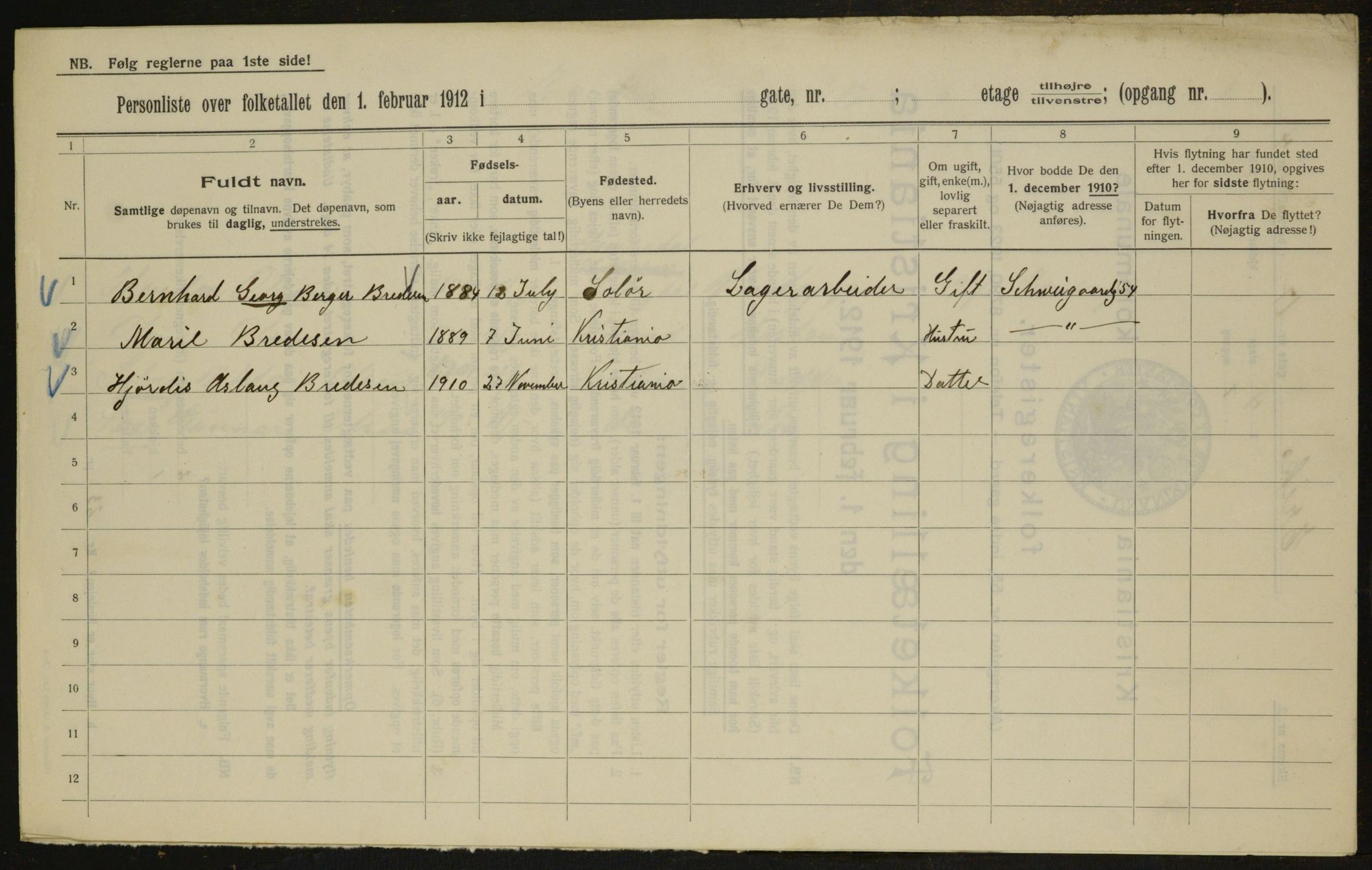 OBA, Kommunal folketelling 1.2.1912 for Kristiania, 1912, s. 20042