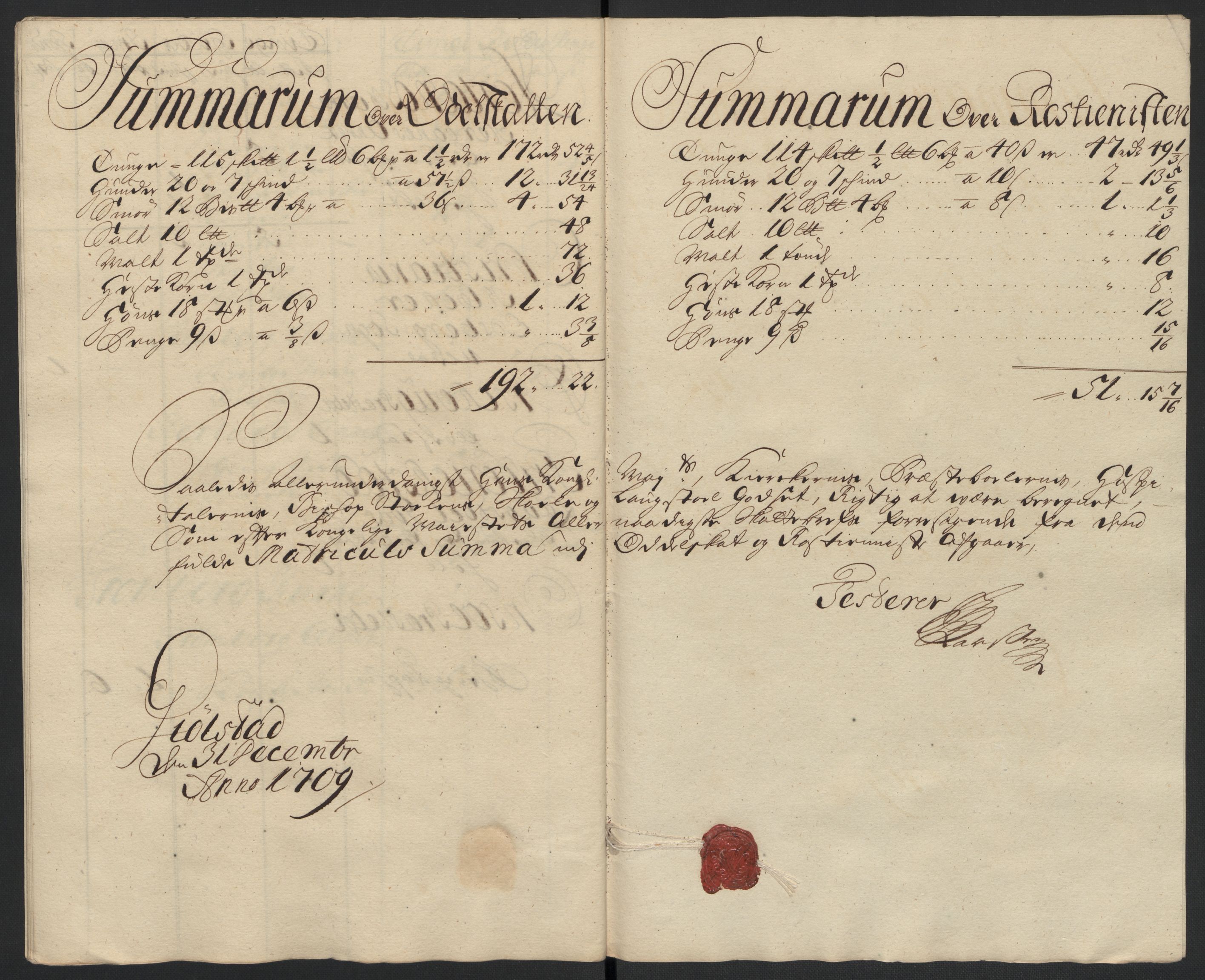 Rentekammeret inntil 1814, Reviderte regnskaper, Fogderegnskap, RA/EA-4092/R07/L0301: Fogderegnskap Rakkestad, Heggen og Frøland, 1709, s. 303