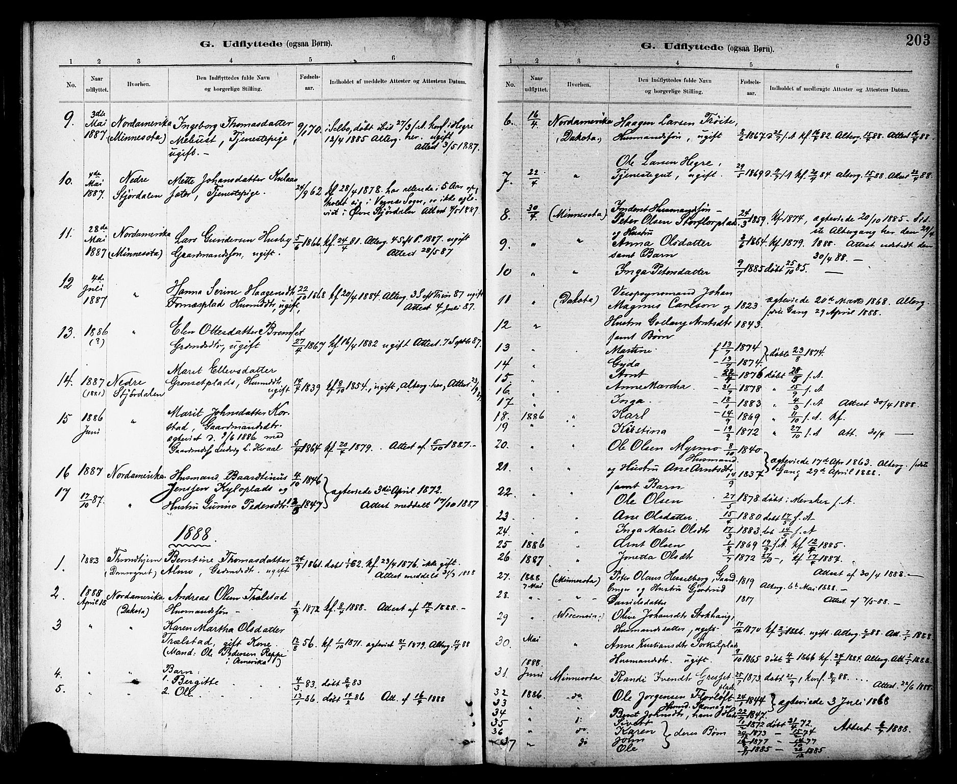 Ministerialprotokoller, klokkerbøker og fødselsregistre - Nord-Trøndelag, SAT/A-1458/703/L0030: Ministerialbok nr. 703A03, 1880-1892, s. 203