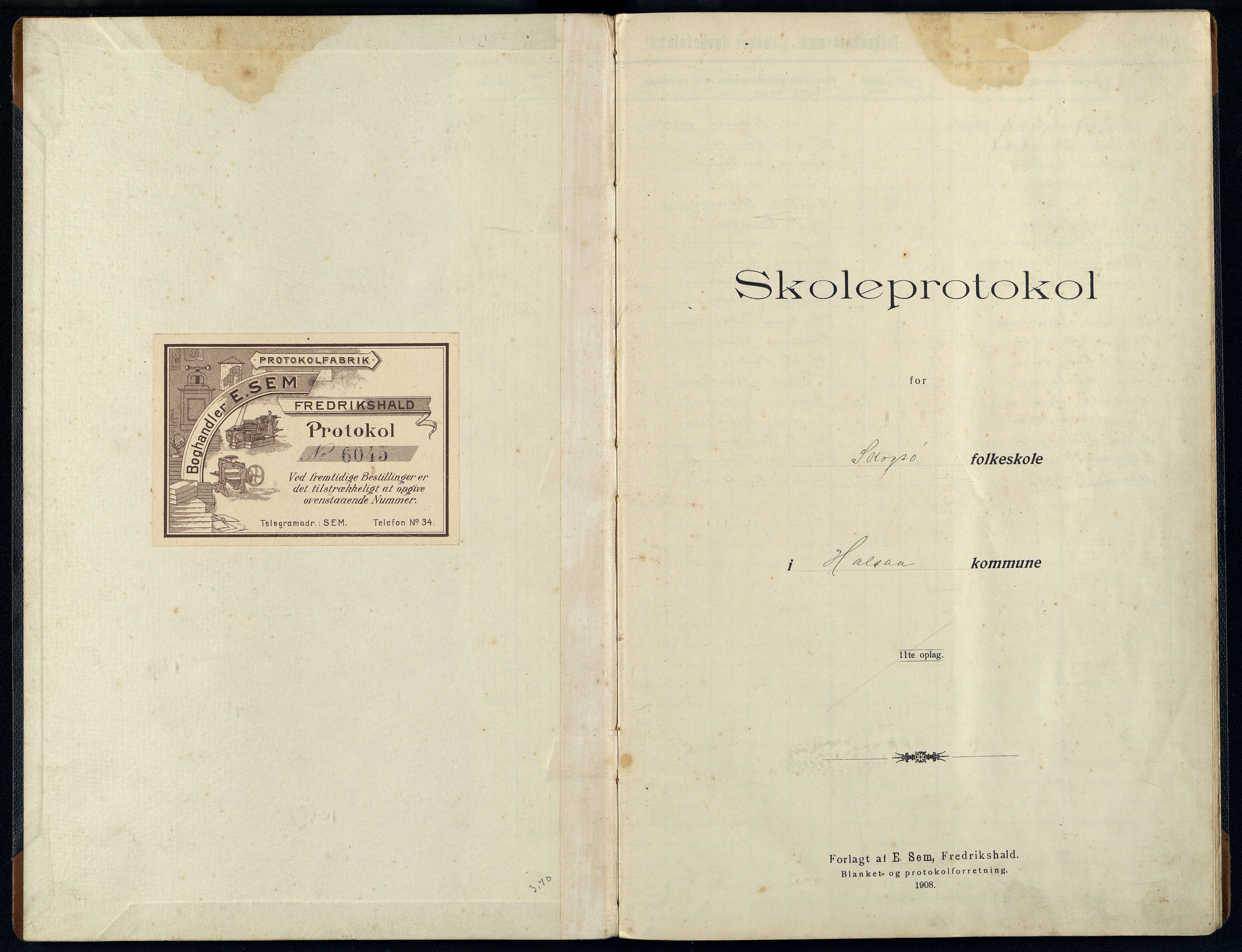 Halse og Harkmark kommune - Skogsøy Skole, IKAV/1002HH553/H/L0002: Skoleprotokoll, 1906-1920