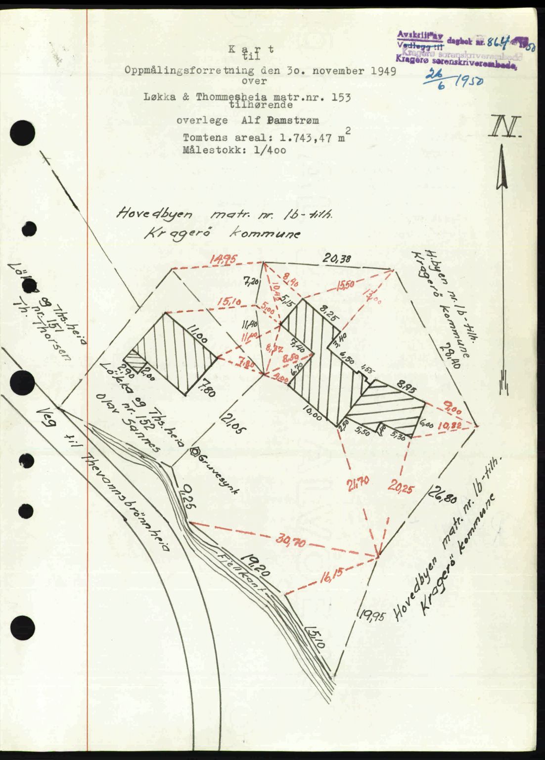 Kragerø sorenskriveri, SAKO/A-65/G/Ga/Gac/L0003: Pantebok nr. A-3, 1949-1950, Dagboknr: 864/1950