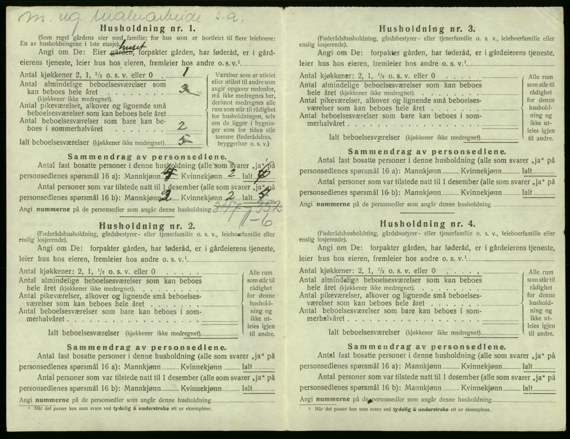 SAB, Folketelling 1920 for 1246 Fjell herred, 1920, s. 283