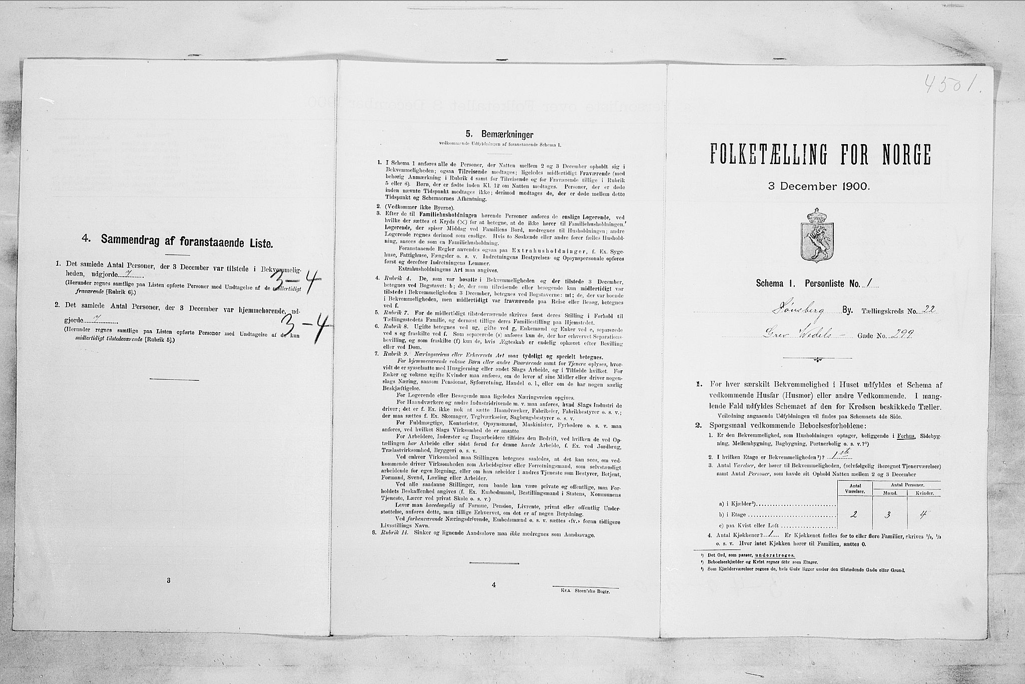 RA, Folketelling 1900 for 0705 Tønsberg kjøpstad, 1900, s. 3440