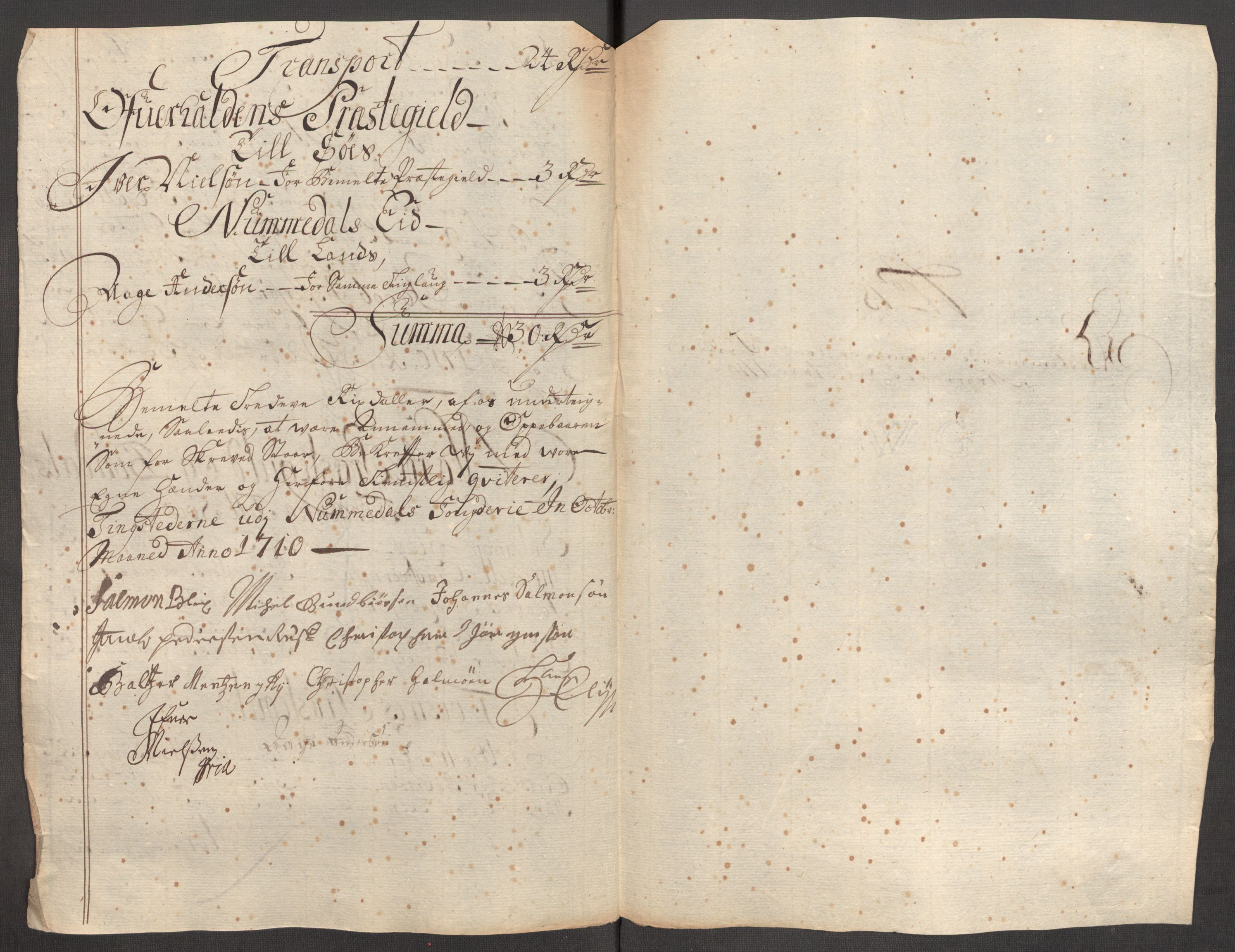 Rentekammeret inntil 1814, Reviderte regnskaper, Fogderegnskap, AV/RA-EA-4092/R64/L4431: Fogderegnskap Namdal, 1709-1710, s. 428