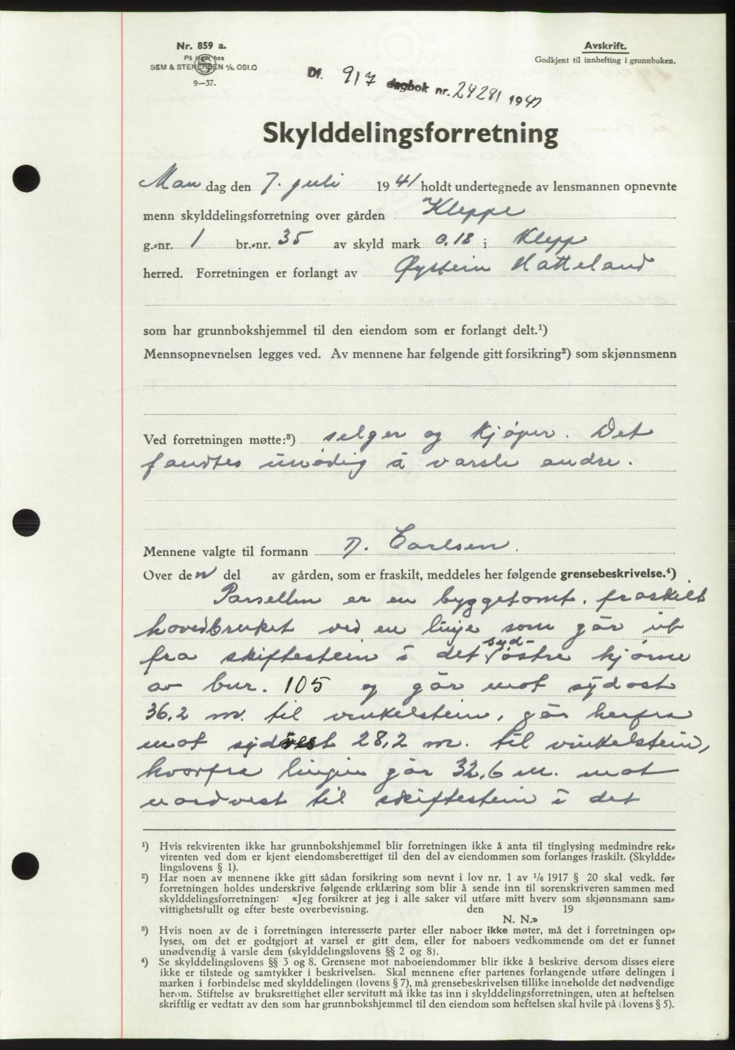 Jæren sorenskriveri, SAST/A-100310/03/G/Gba/L0080: Pantebok, 1941-1941, Dagboknr: 2428/1941