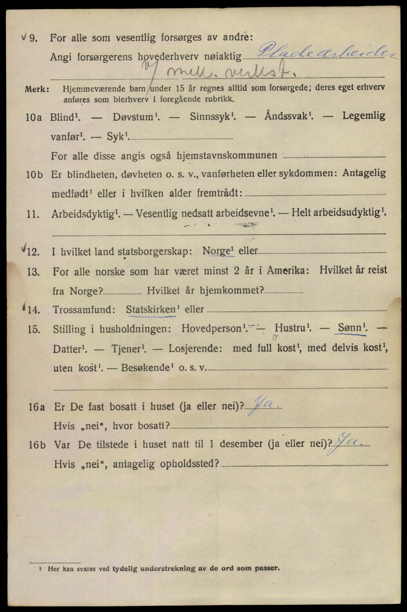 SAO, Folketelling 1920 for 0301 Kristiania kjøpstad, 1920, s. 219042