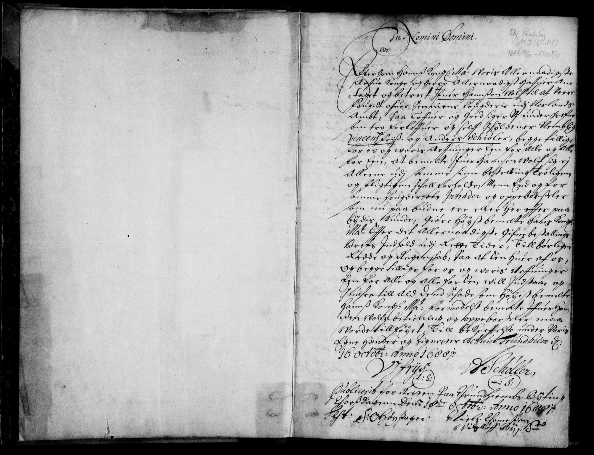 Trondheim byfogd, AV/SAT-A-0003/1/2/2C/L0003: Pantebok nr. 1a, 1688-1700
