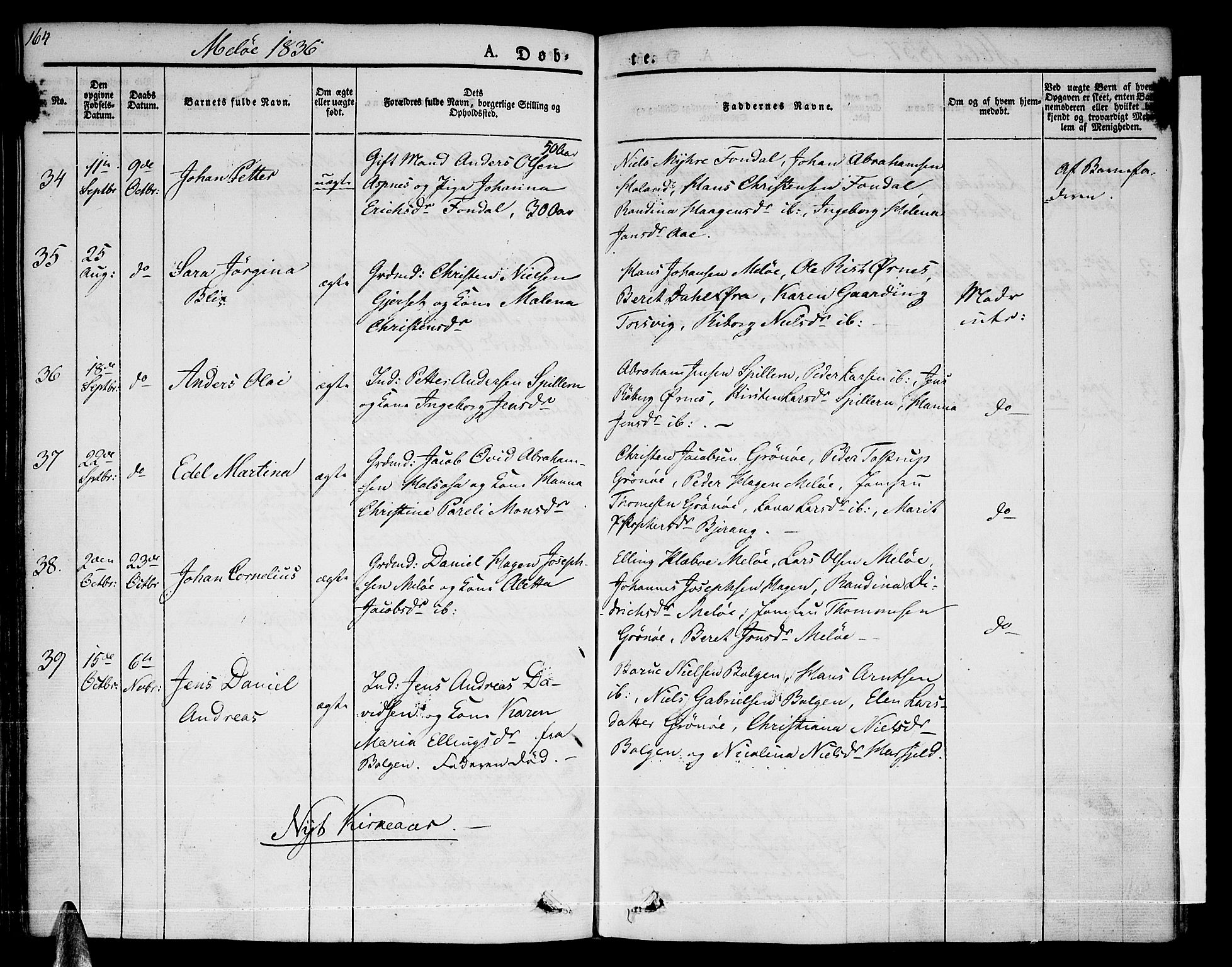 Ministerialprotokoller, klokkerbøker og fødselsregistre - Nordland, AV/SAT-A-1459/841/L0598: Ministerialbok nr. 841A06 /2, 1825-1844, s. 164