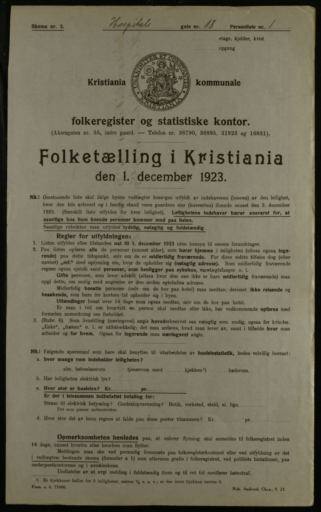 OBA, Kommunal folketelling 1.12.1923 for Kristiania, 1923, s. 46387