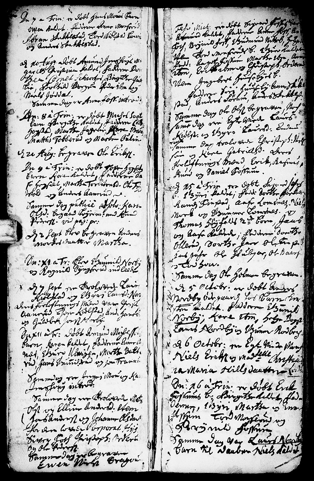 Aurskog prestekontor Kirkebøker, SAO/A-10304a/F/Fa/L0001: Ministerialbok nr. I 1, 1707-1735, s. 2-3
