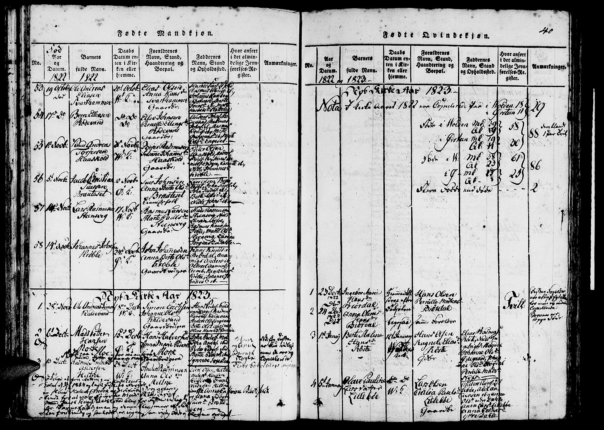 Ministerialprotokoller, klokkerbøker og fødselsregistre - Møre og Romsdal, AV/SAT-A-1454/511/L0138: Ministerialbok nr. 511A05, 1817-1832, s. 40