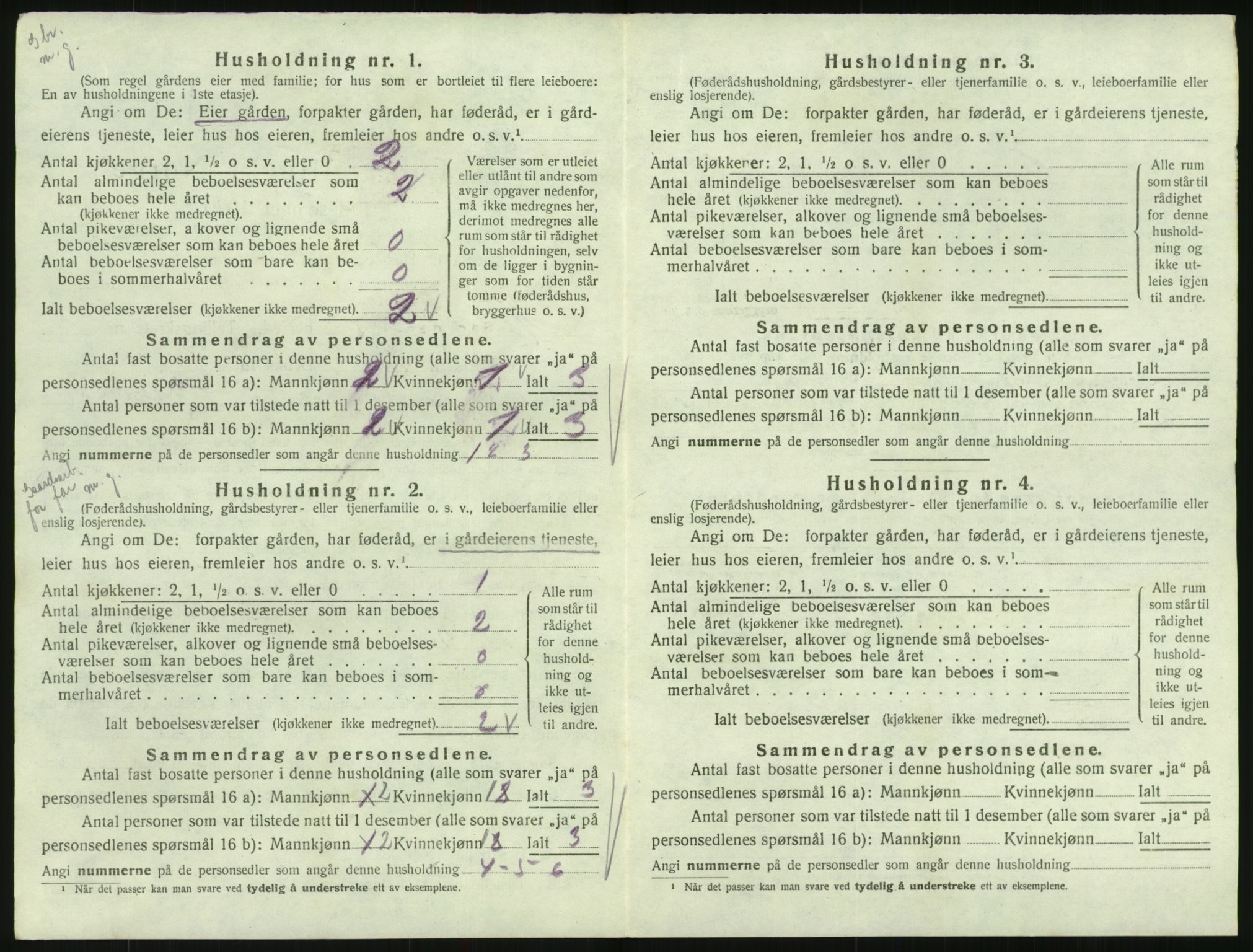 SAK, Folketelling 1920 for 0936 Hornnes herred, 1920, s. 86